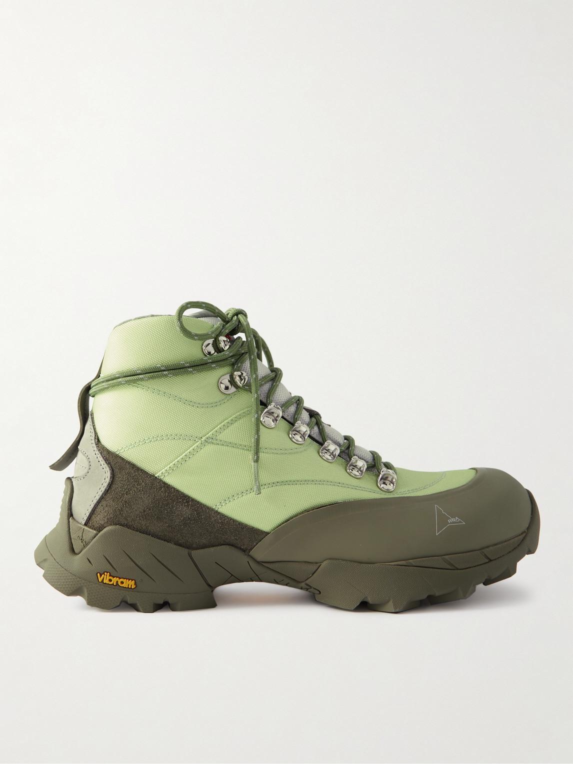 Roa Rubber And Suedetrimmed Canvas Hiking Boots in Green for Men Lyst UK