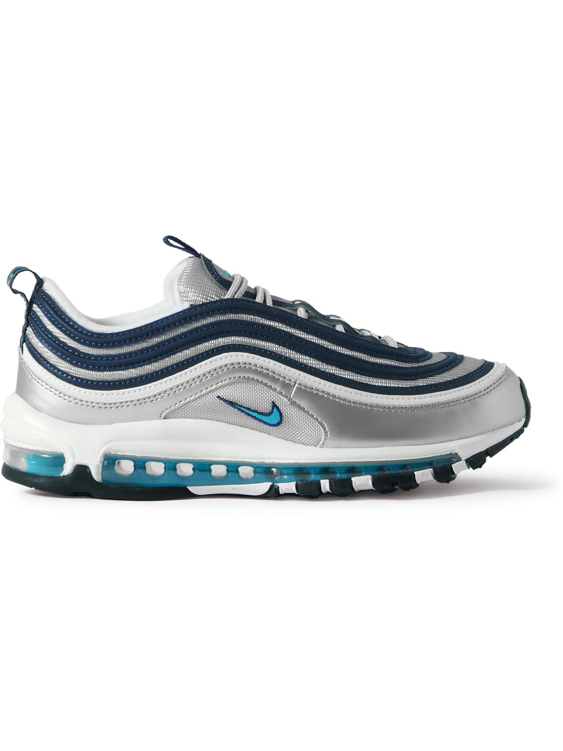 Nike Air Max 97 Leather And Mesh Sneakers in Blue for Men | Lyst