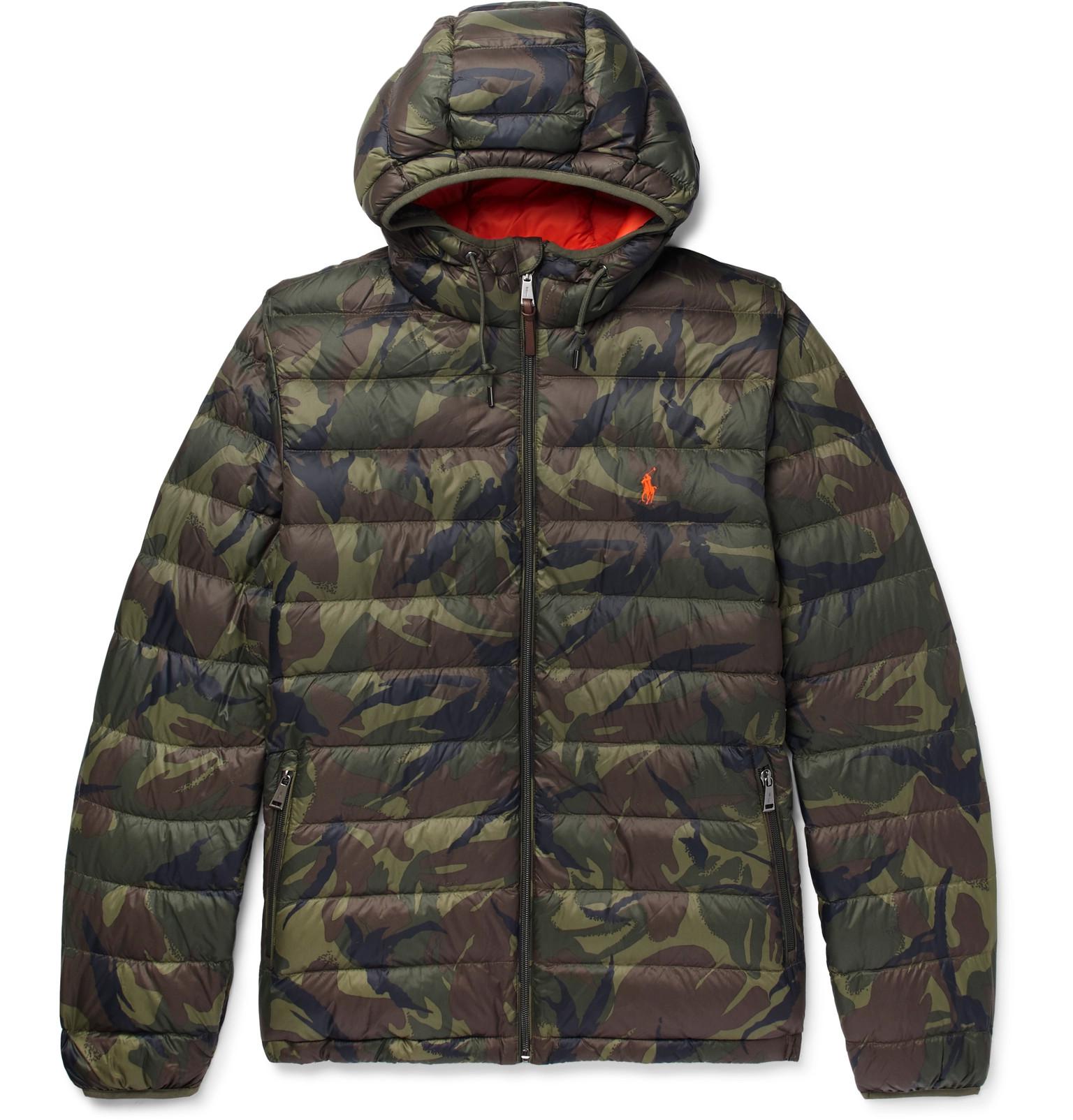 polo camo bubble coat