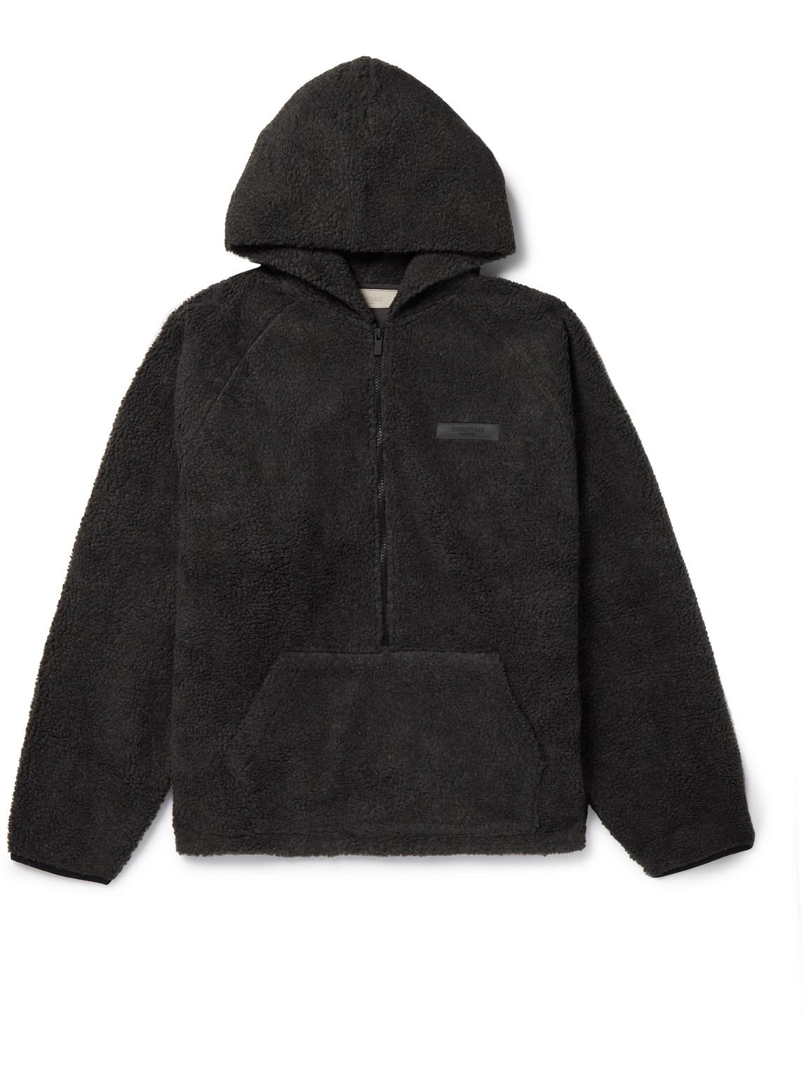 Fear of God ESSENTIALS Logo-appliquéd Fleece Half-zip Hoodie in