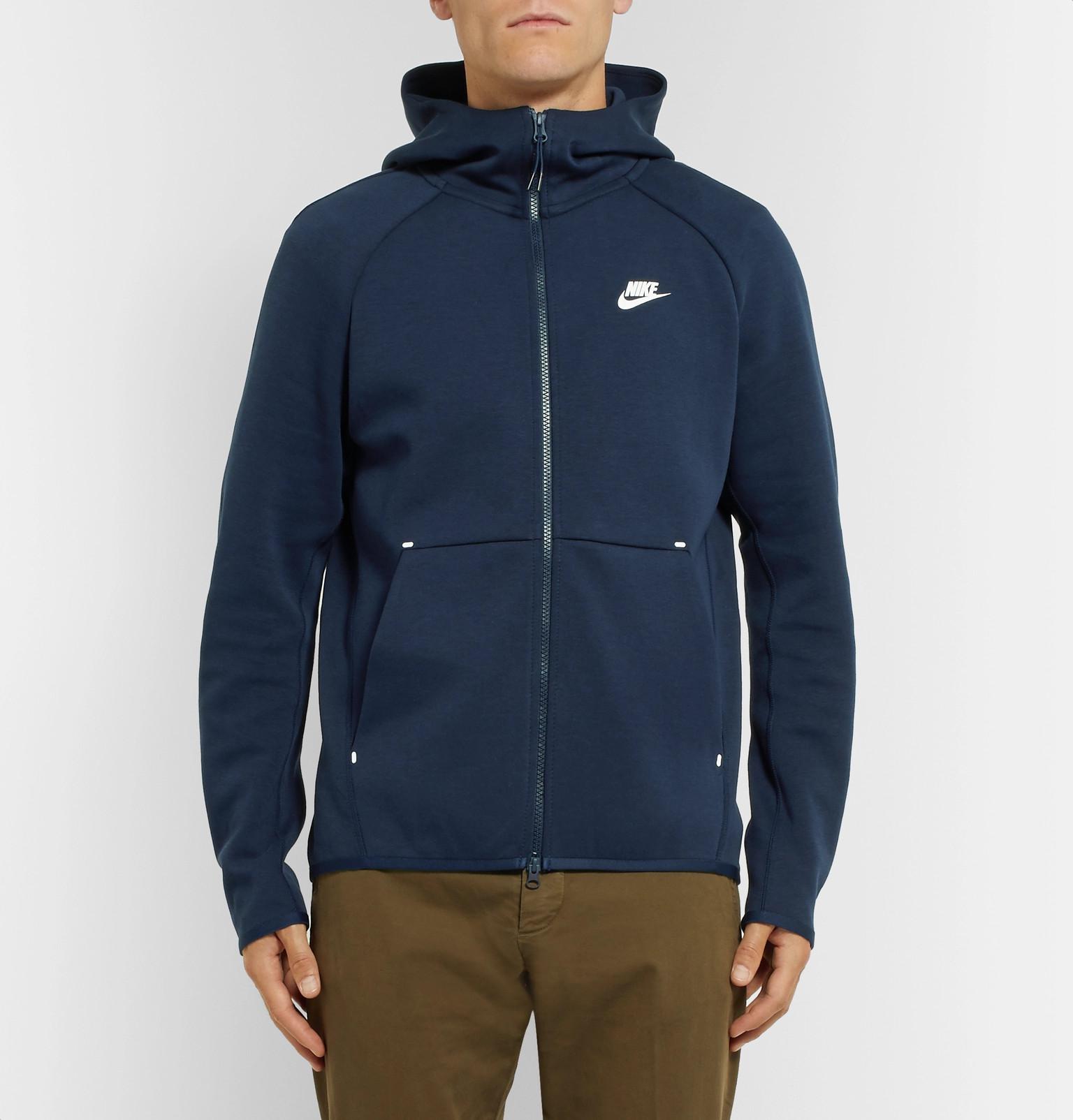 navy blue nike tech fleece hoodie