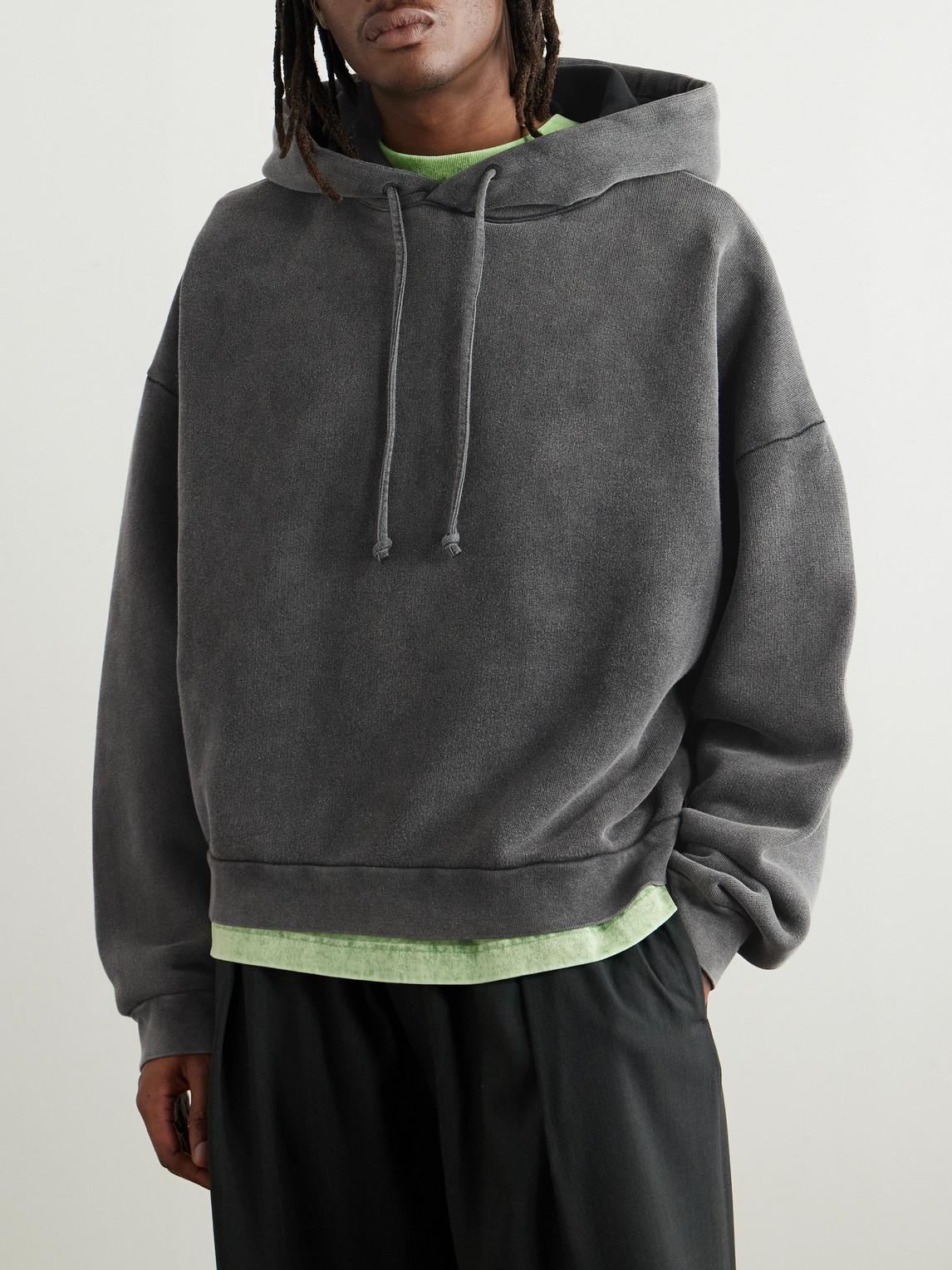 Acne Studios Fester H Cotton-Jersey Hoodie in Grey for Men Lyst UK