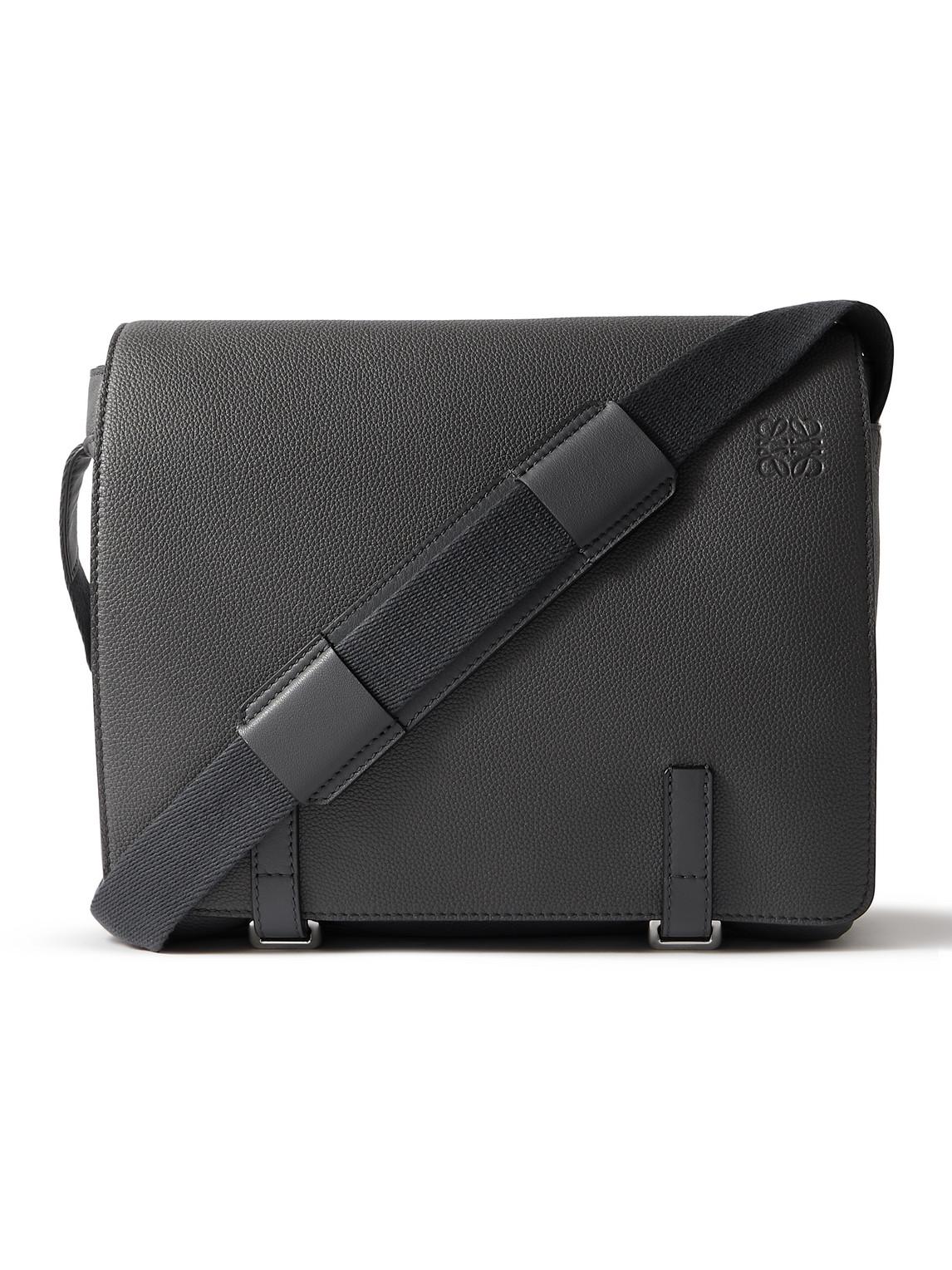 Loewe Military Full-grain Leather Messenger Bag in Black for Men | Lyst