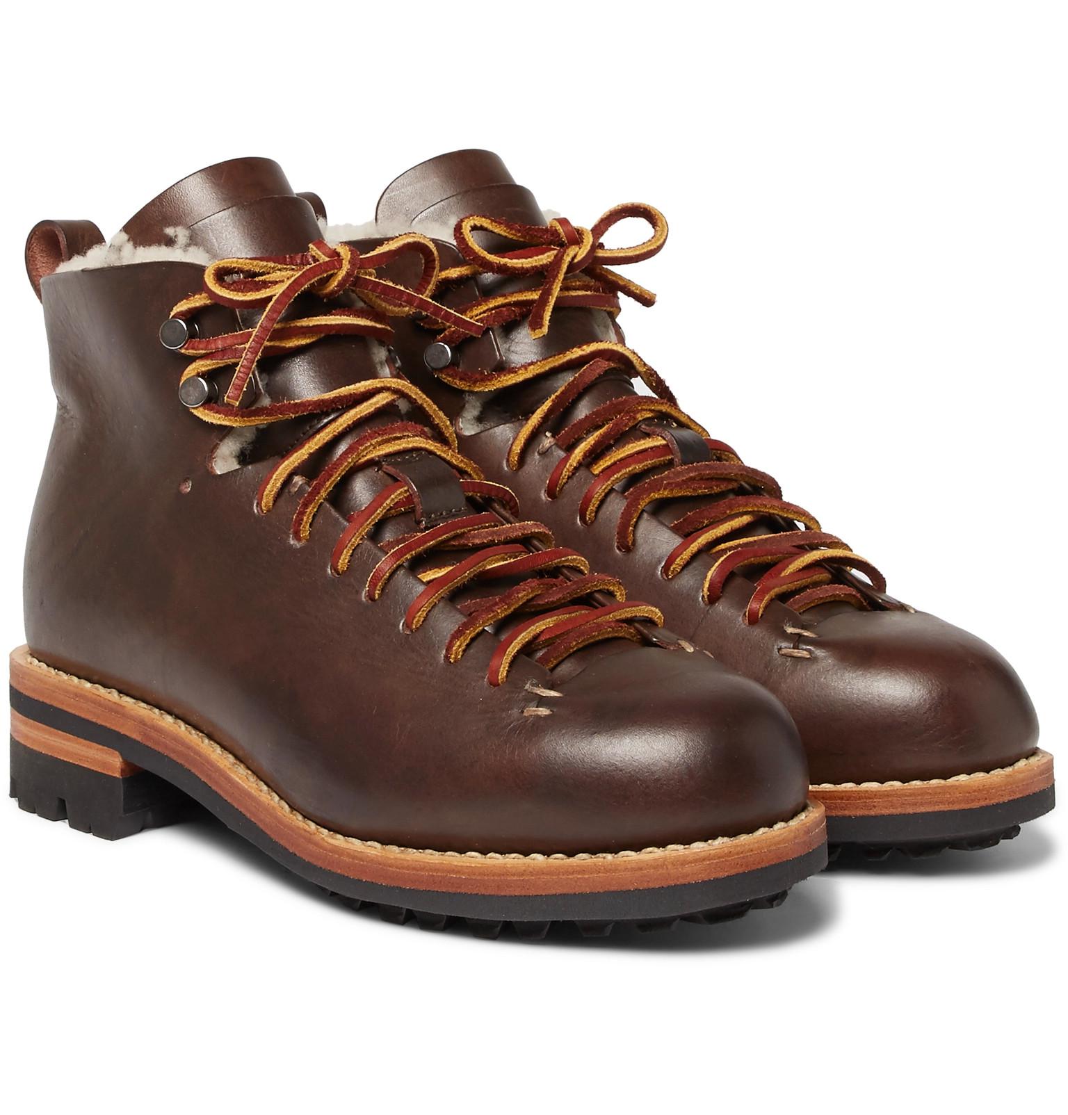 Feit Hiker Shearling-lined Leather Boots in Brown for Men | Lyst