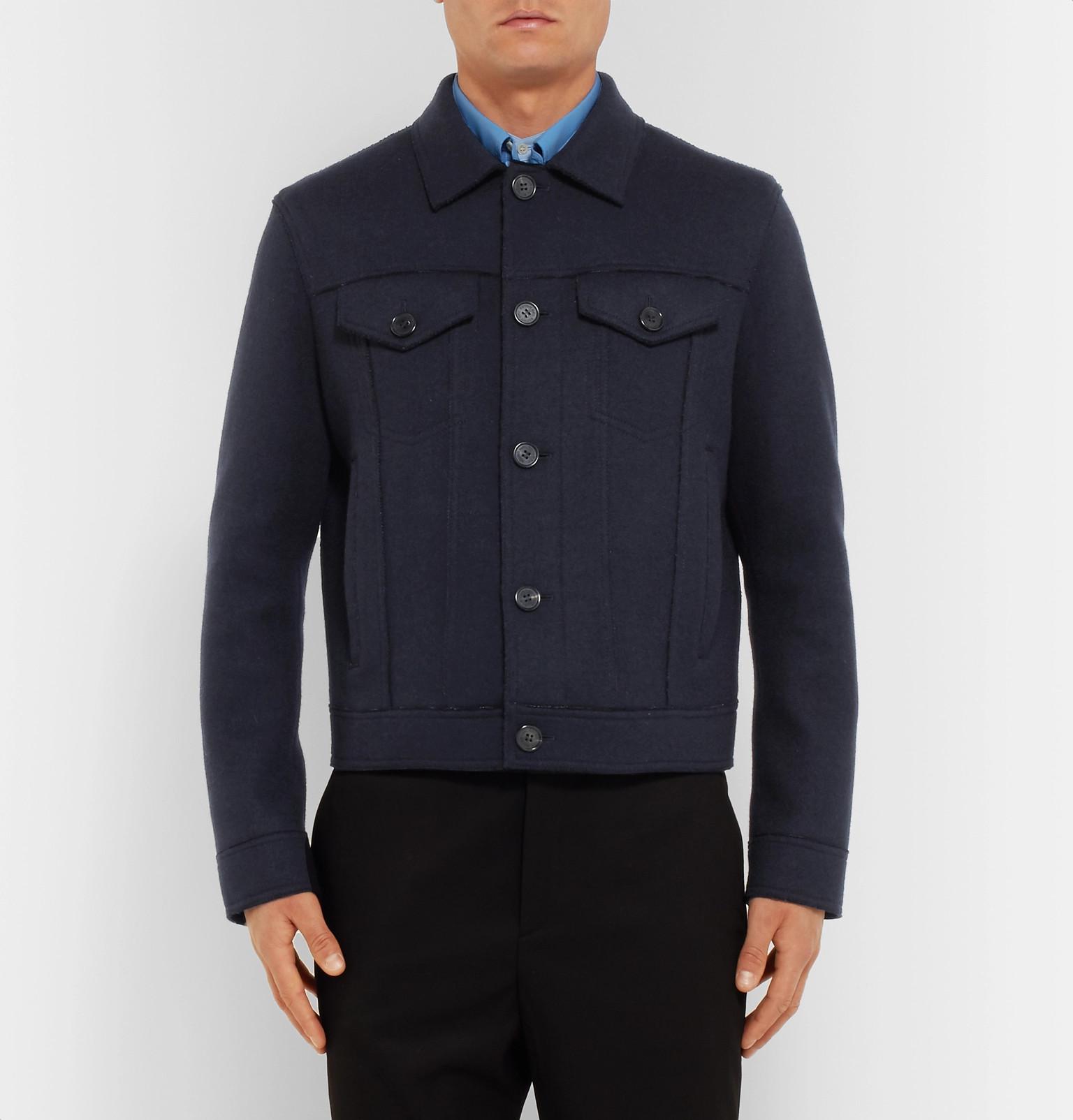 wool blend trucker jacket