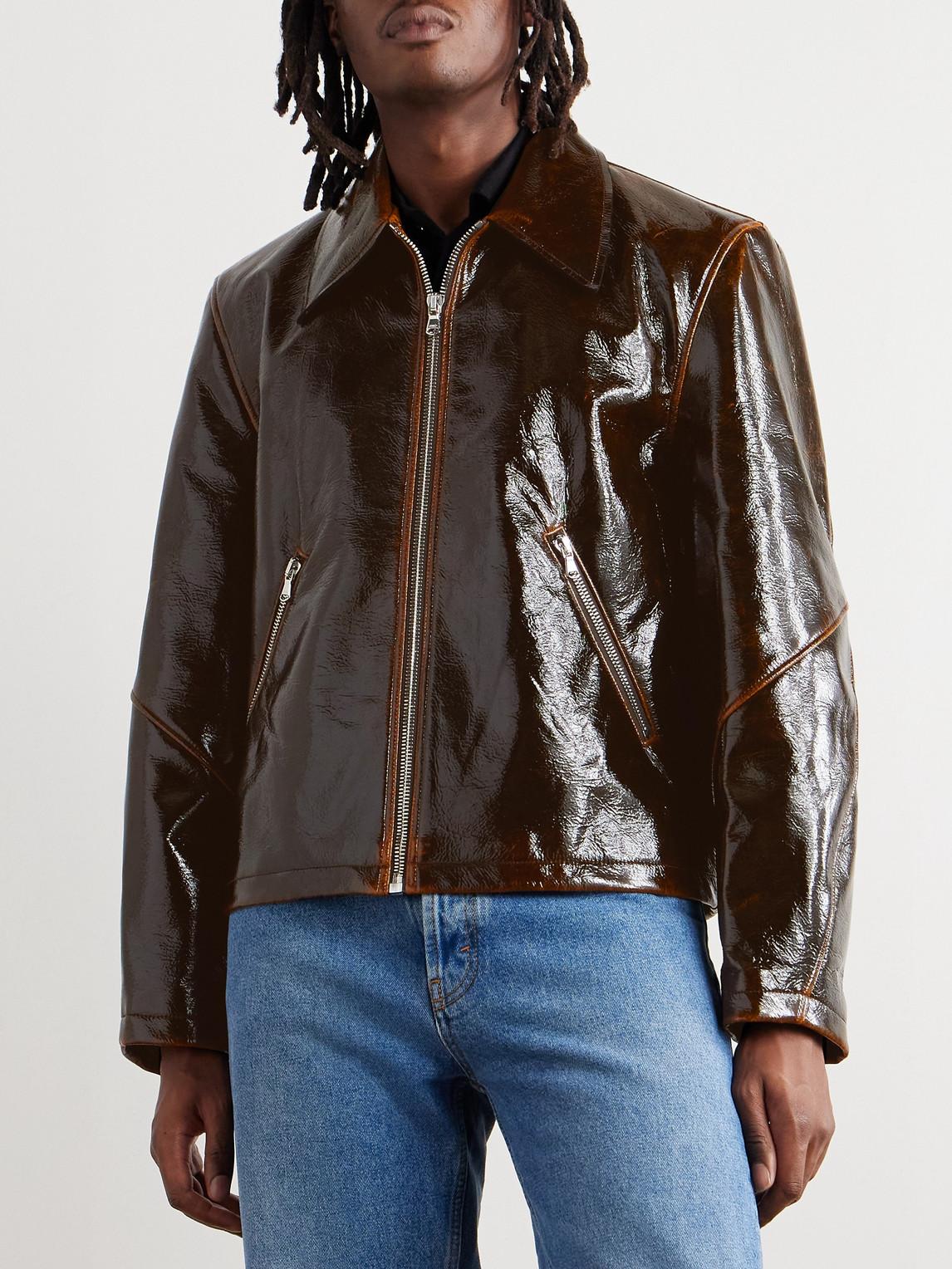 Séfr Buck Coated Wool-Blend Jacket in Brown for Men | Lyst UK