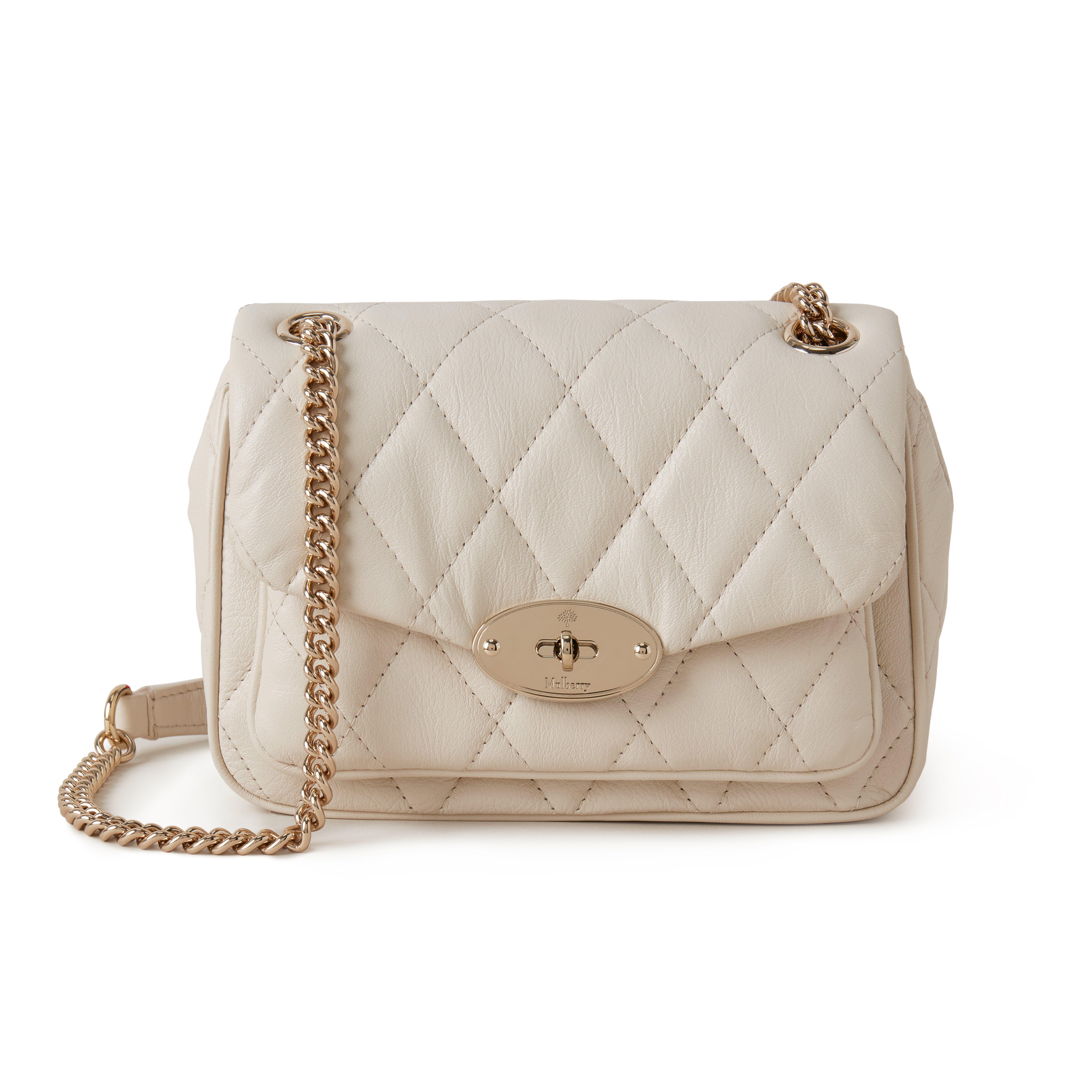 Mulberry Mini Darley Shoulder Bag In Chalk Quilted Shiny Calf | Lyst