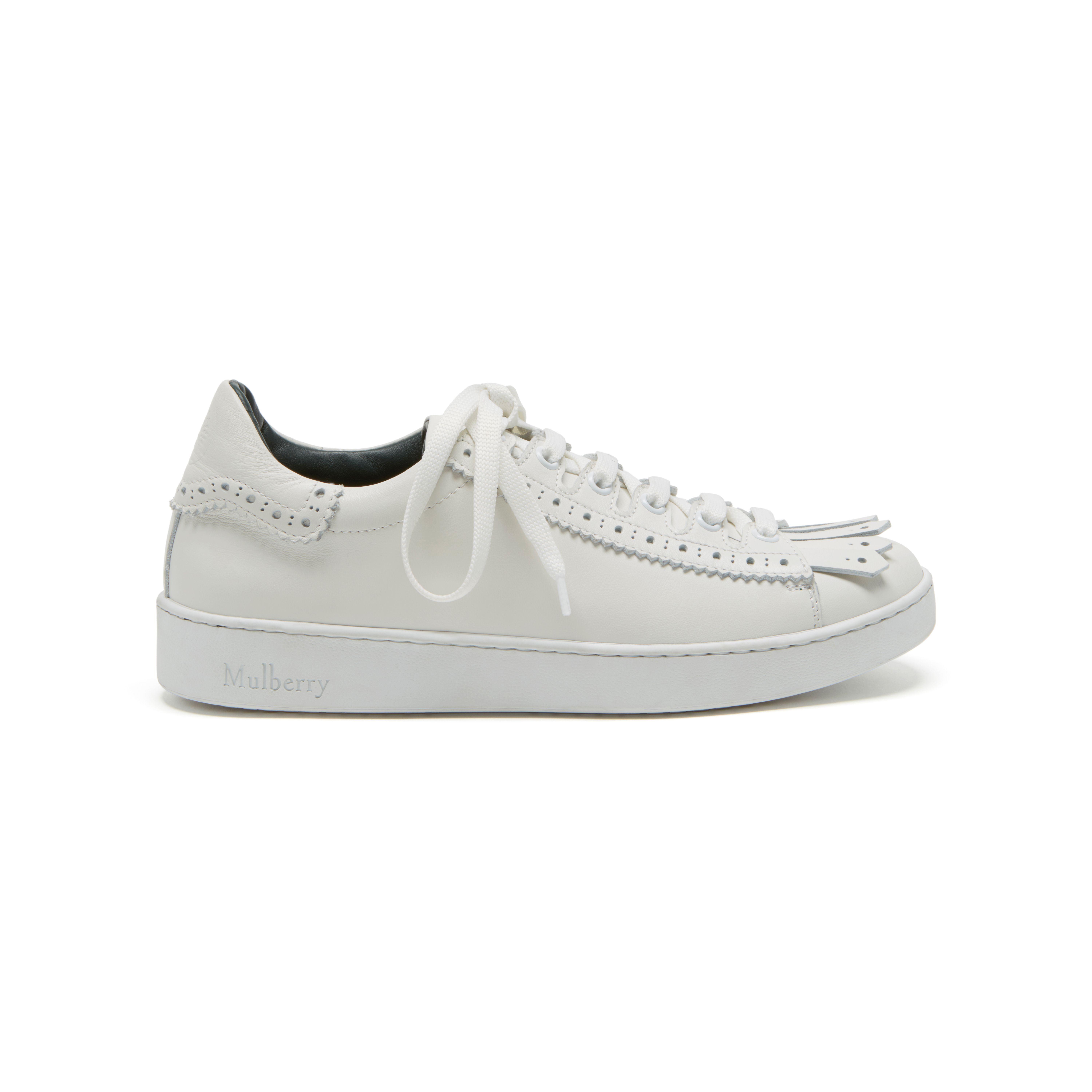 Mulberry Cotton Jump Fringe Sneaker In White Smooth Calf - Lyst