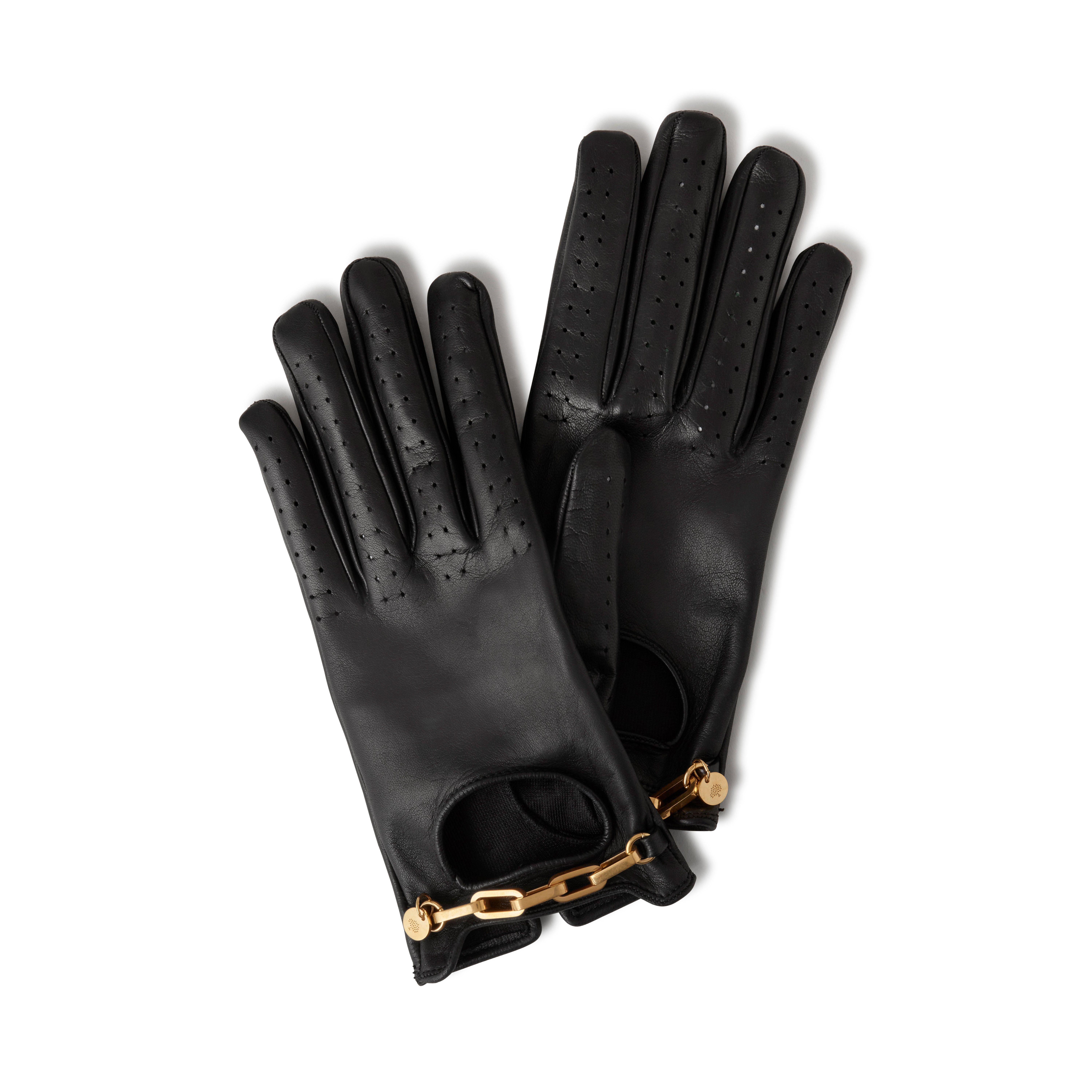 Mulberry Chain Driving Gloves in Black Lyst