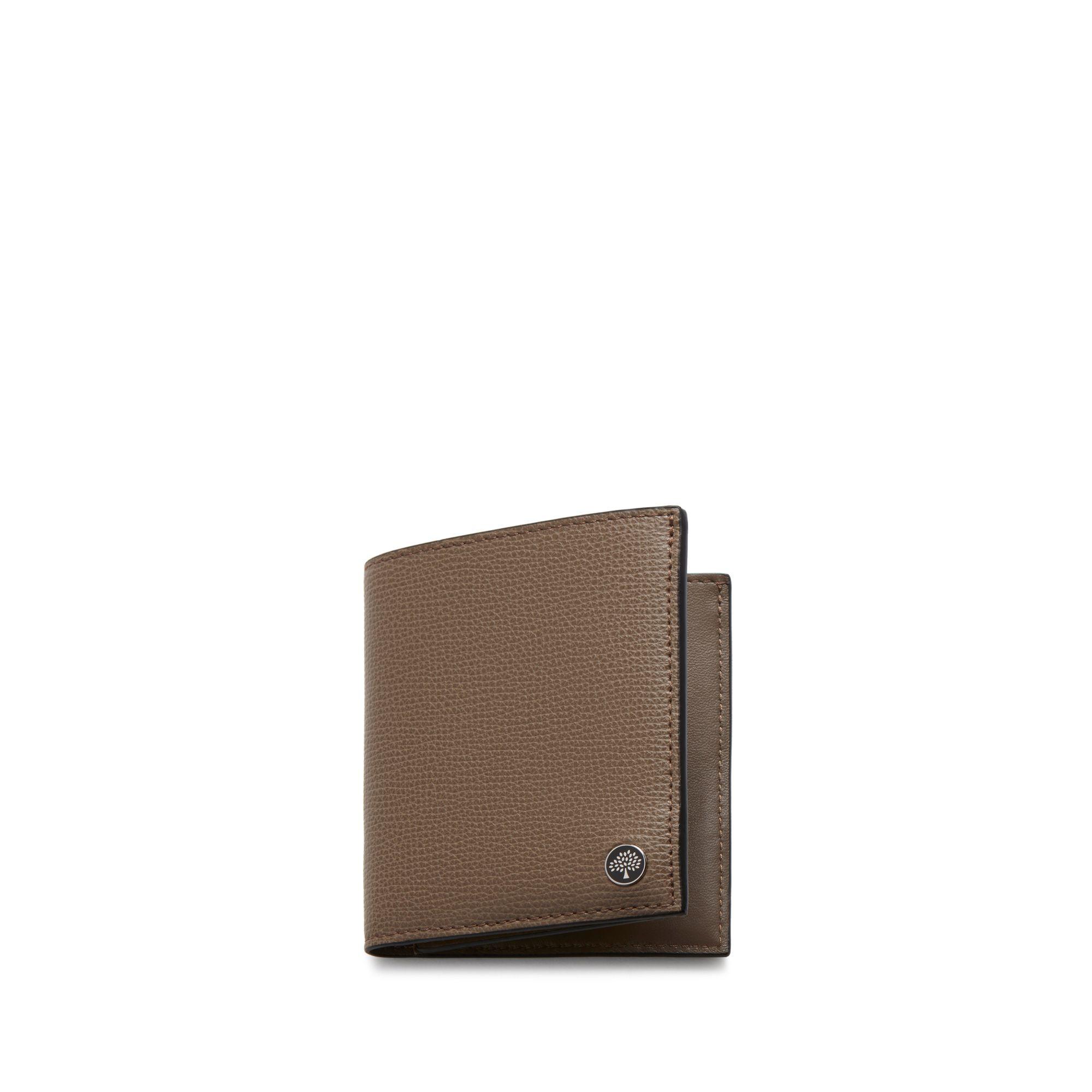 Mulberry Trifold Wallet With Tree Plaque In Clay Cross Grain Leather in