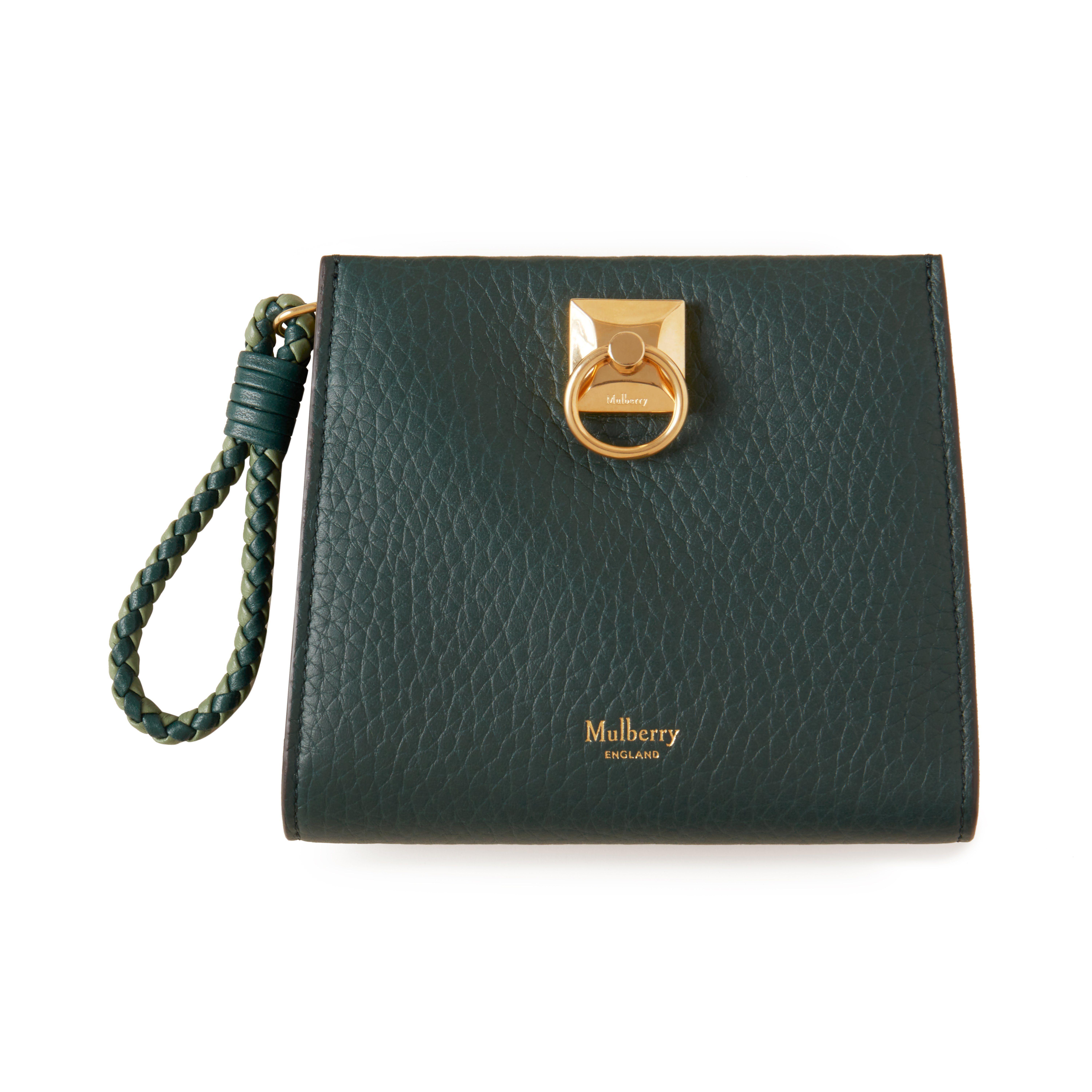 Mulberry Darley Heavy Grain Leather Small Cosmetic Pouch, Mulberry Green at  John Lewis & Partners