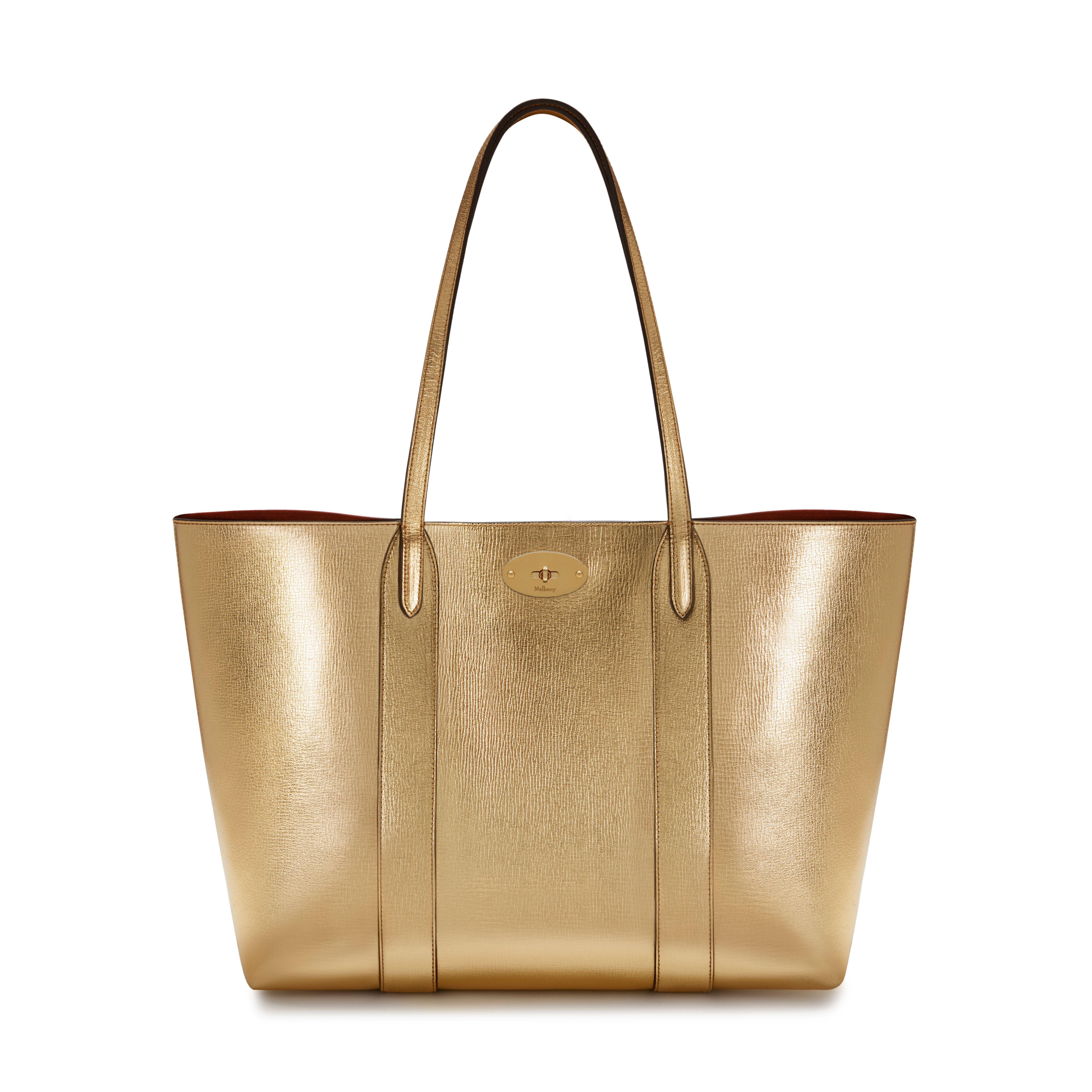 Mulberry Suede Bayswater Tote in Gold (Metallic) - Lyst