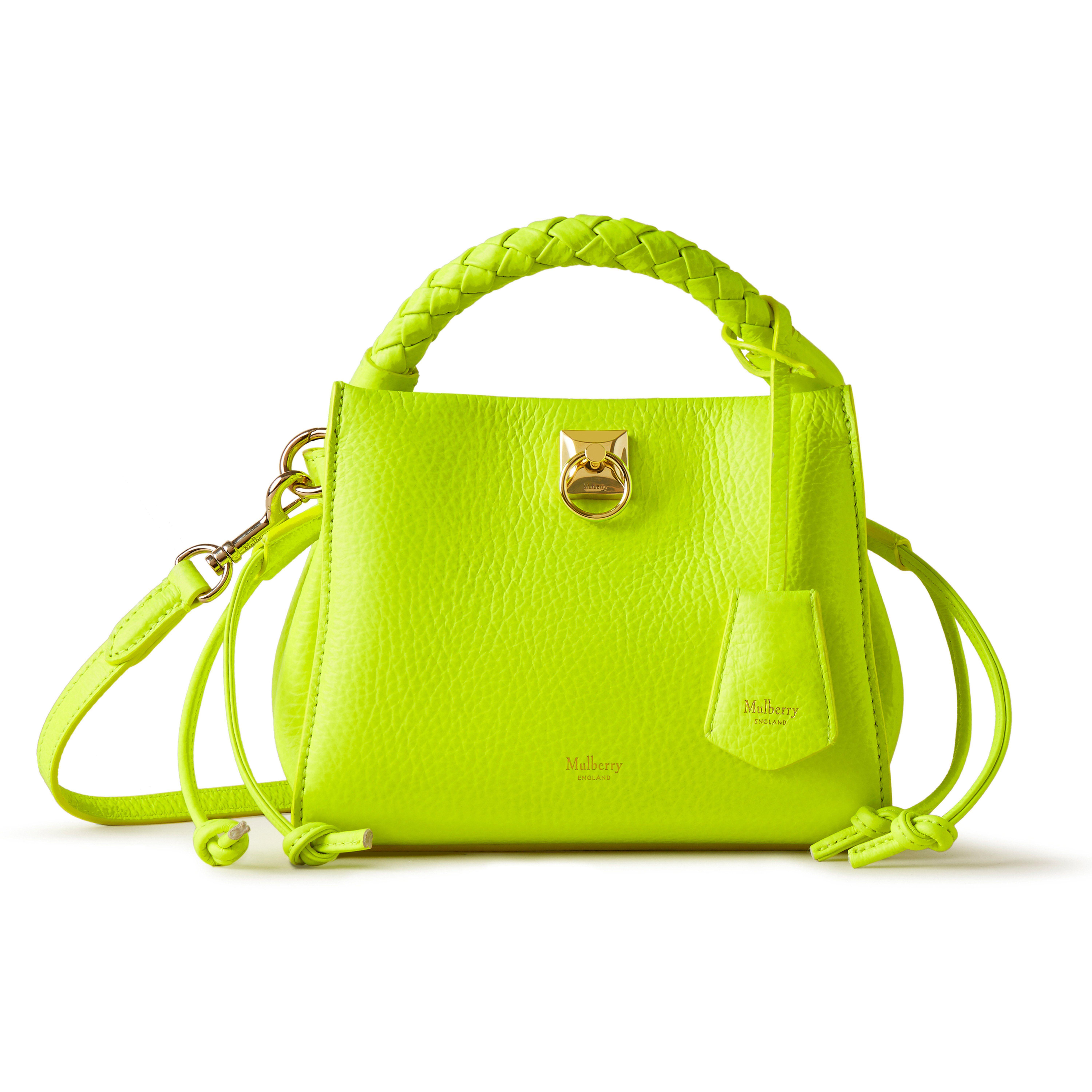 Mulberry Mini Iris In Neon Yellow Heavy Grain | Lyst