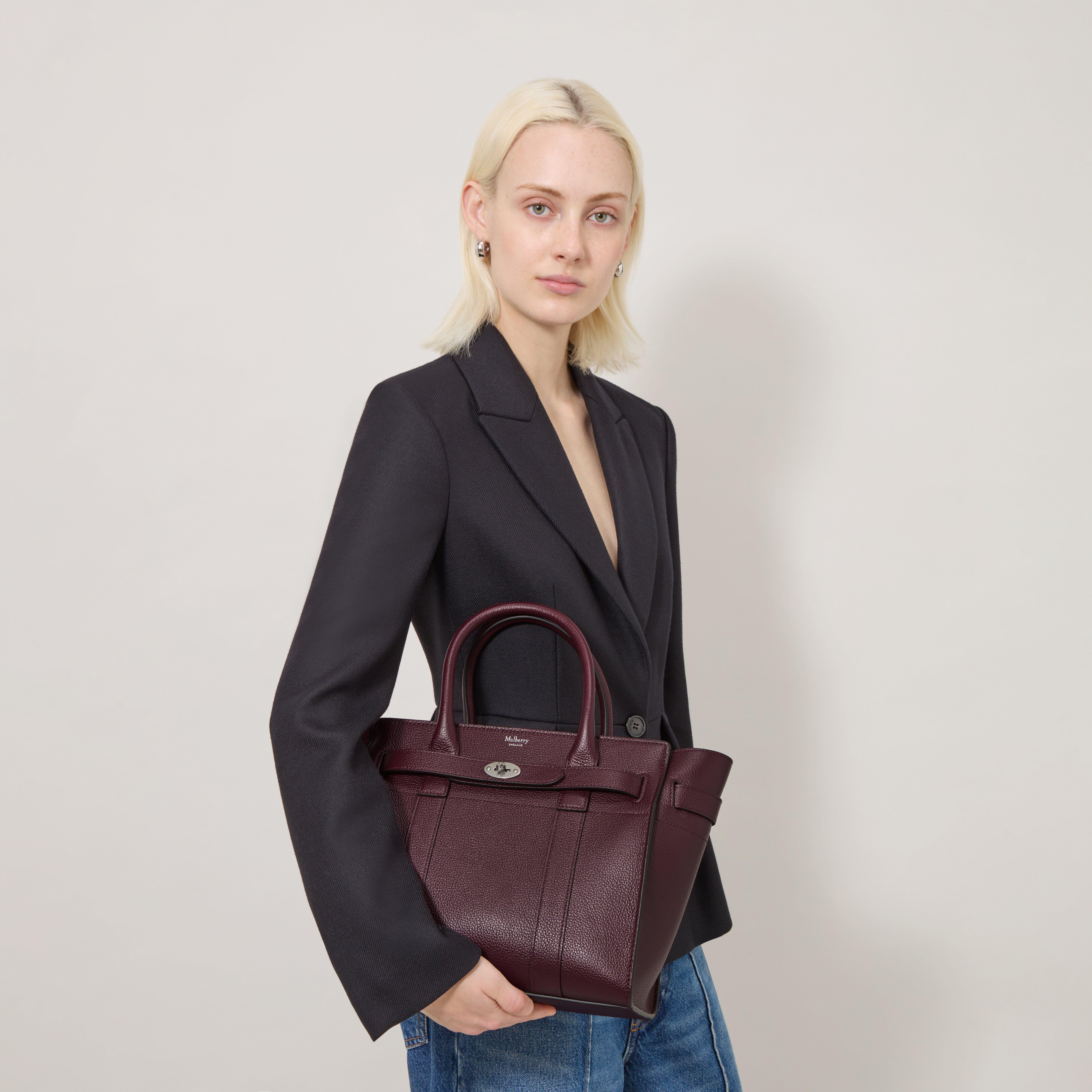 Mulberry Small Zipped Bayswater Cherry in Purple | Lyst