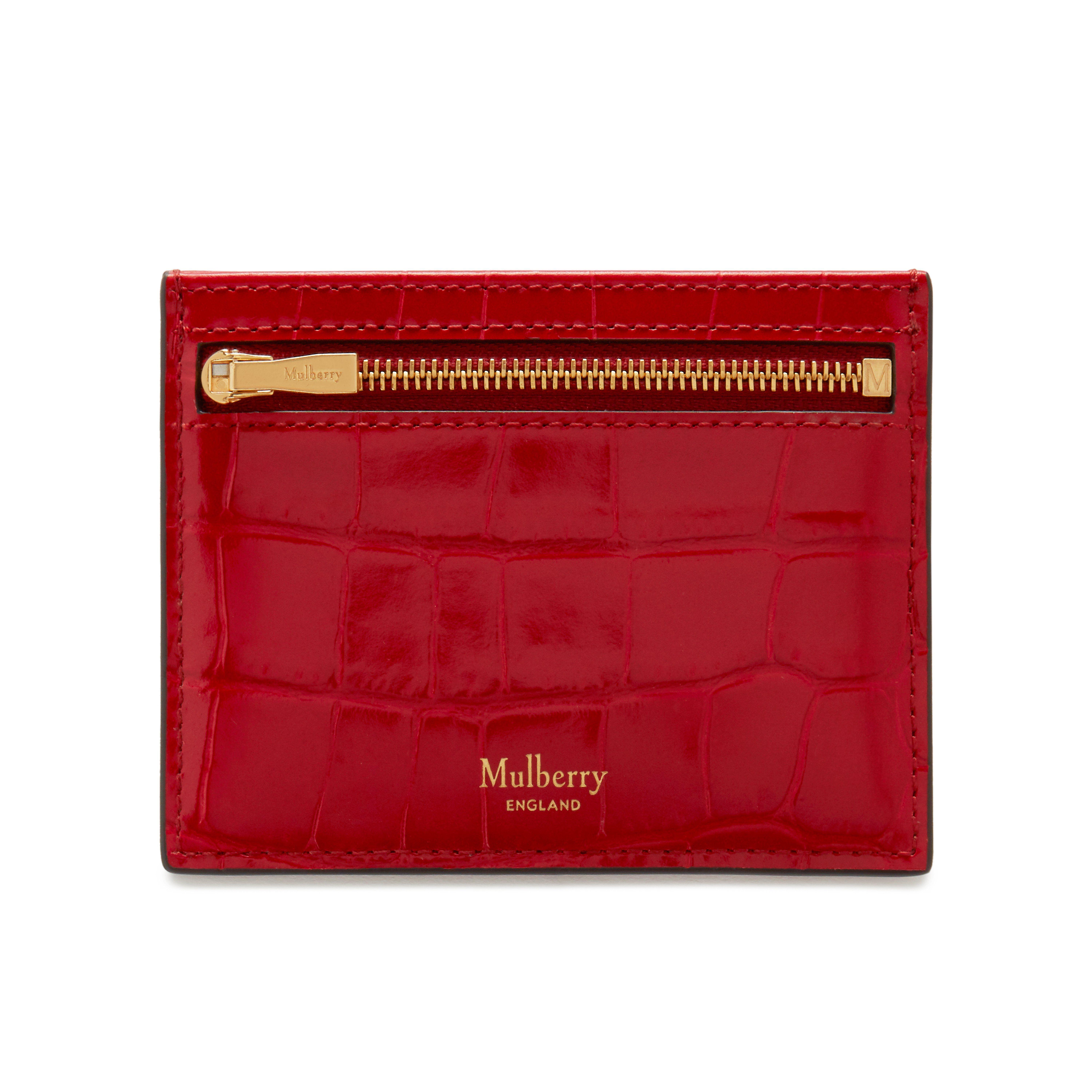Mulberry Zipped Credit Card Slip In Scarlet Croc Print - Lyst