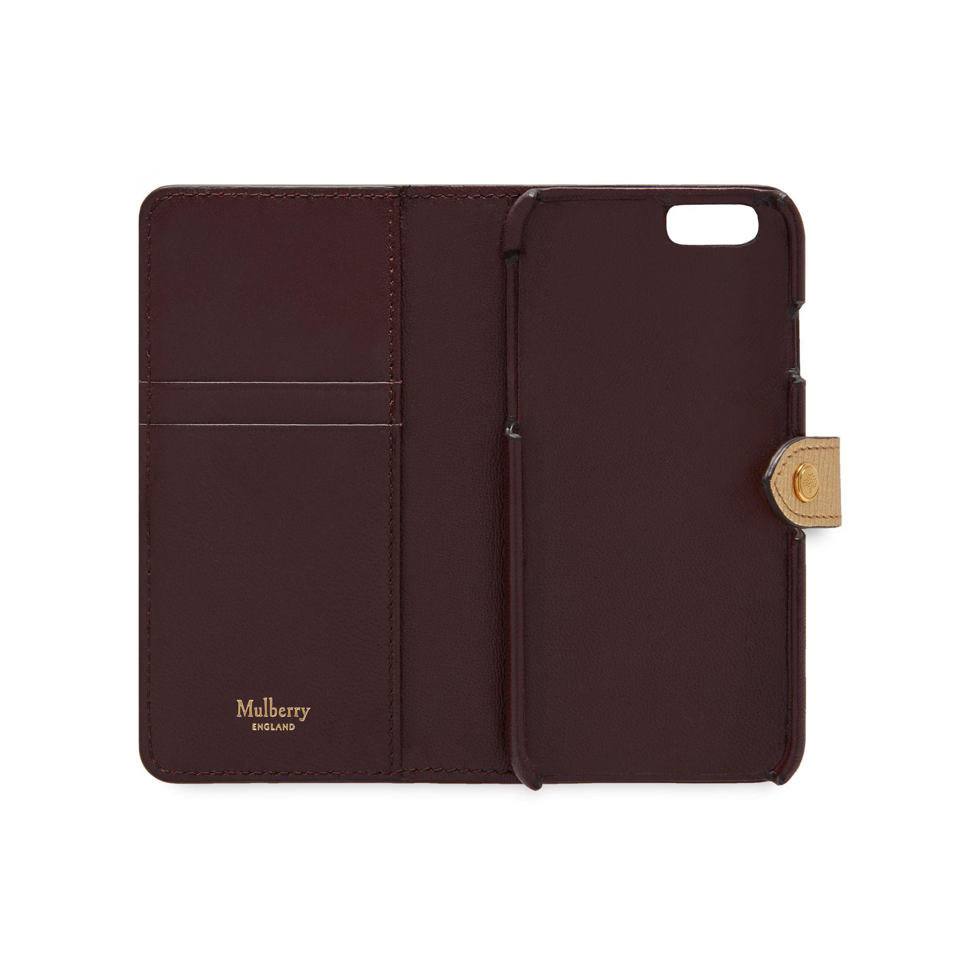 Mulberry Leather Iphone Flip Case in Gold (Metallic) - Lyst