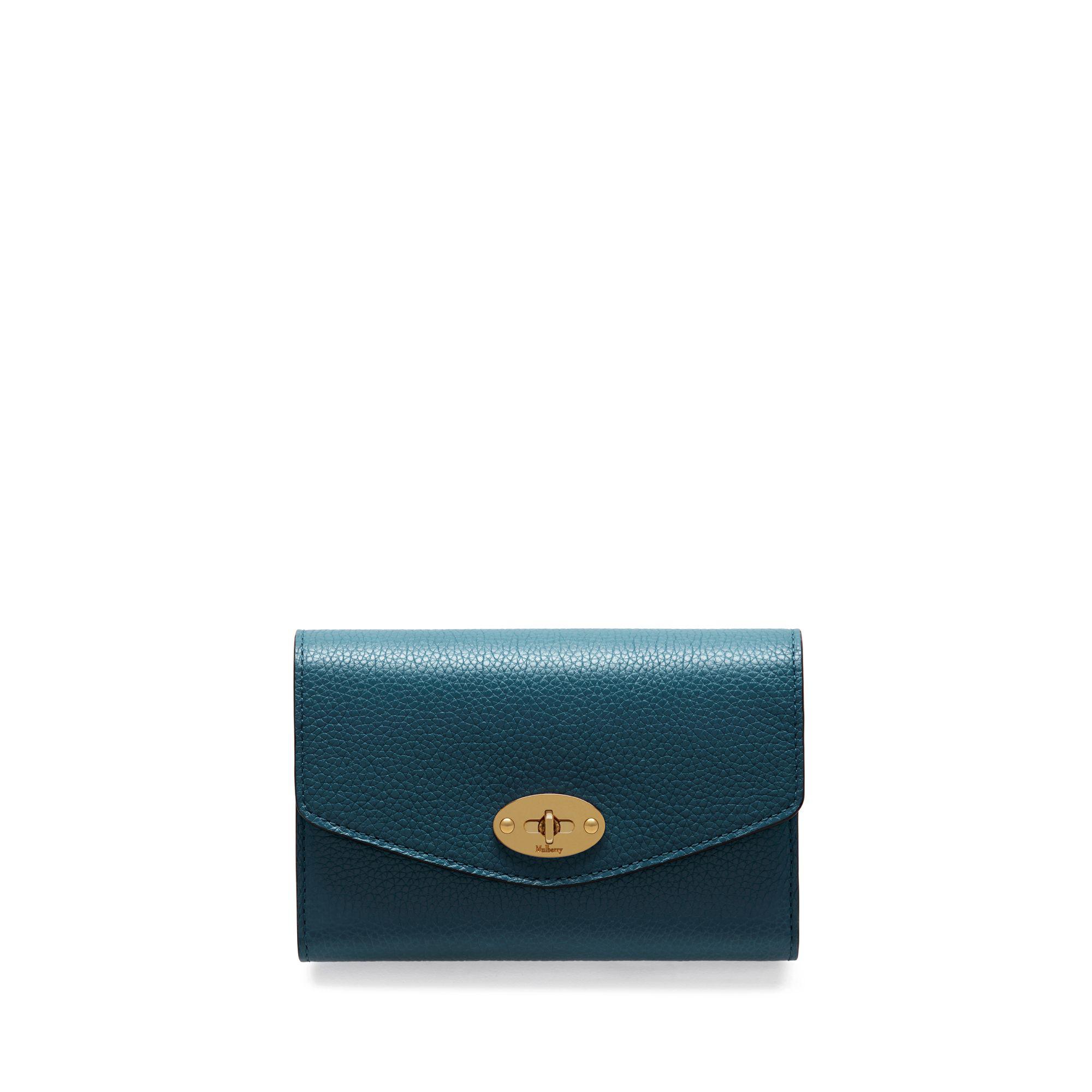 Mulberry Leather Medium Darley Wallet in Blue - Lyst
