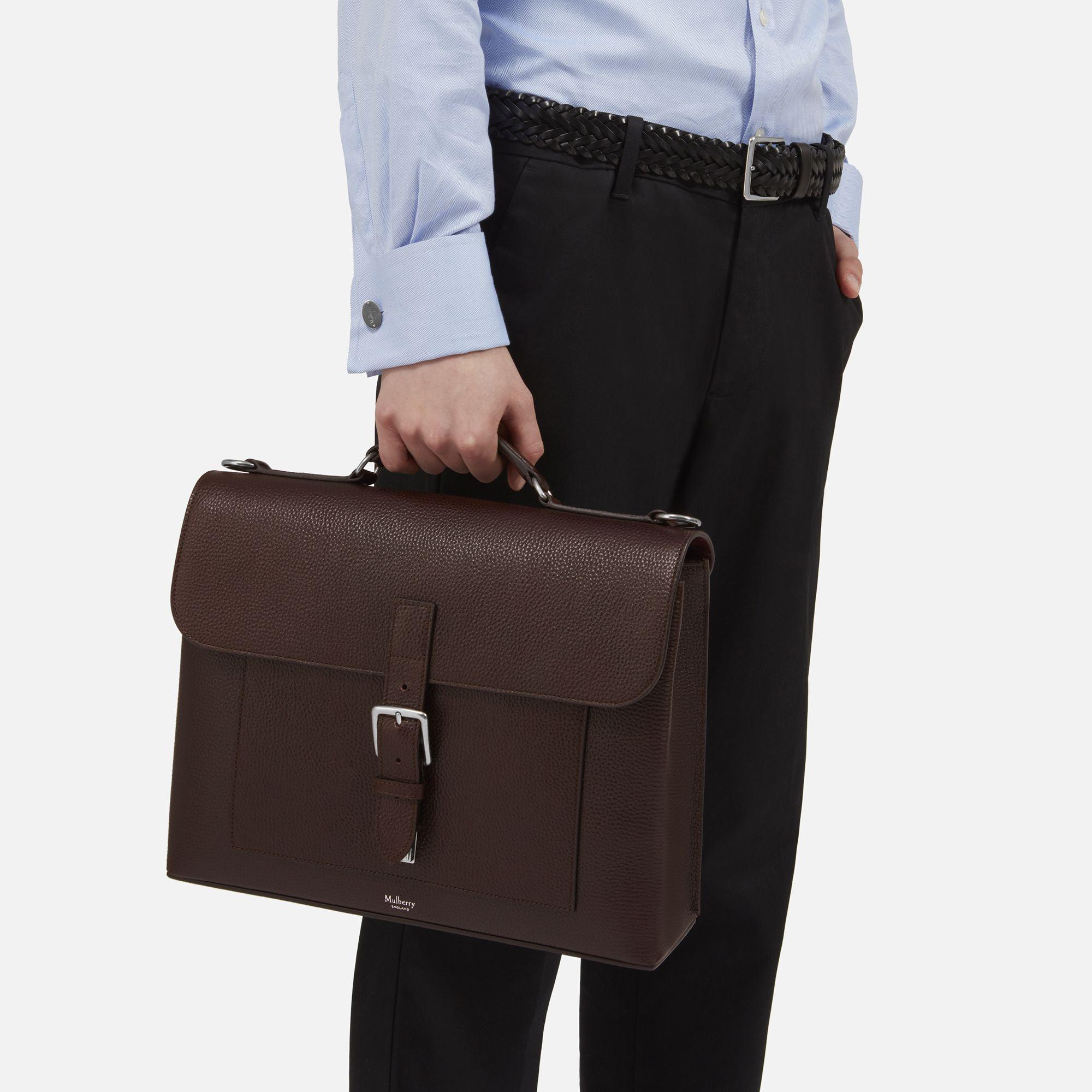 Mulberry Leather Chiltern Small Briefcase in Oxblood (Brown) for Men - Lyst