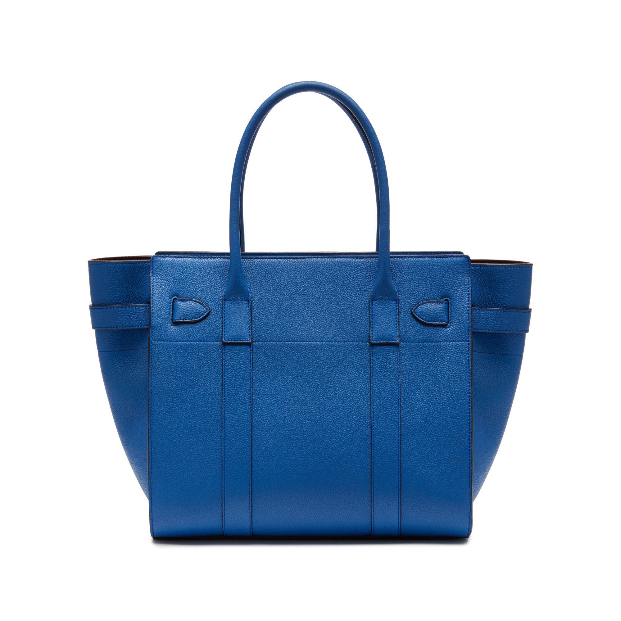 Mulberry Leather Zipped Bayswater in Blue - Lyst