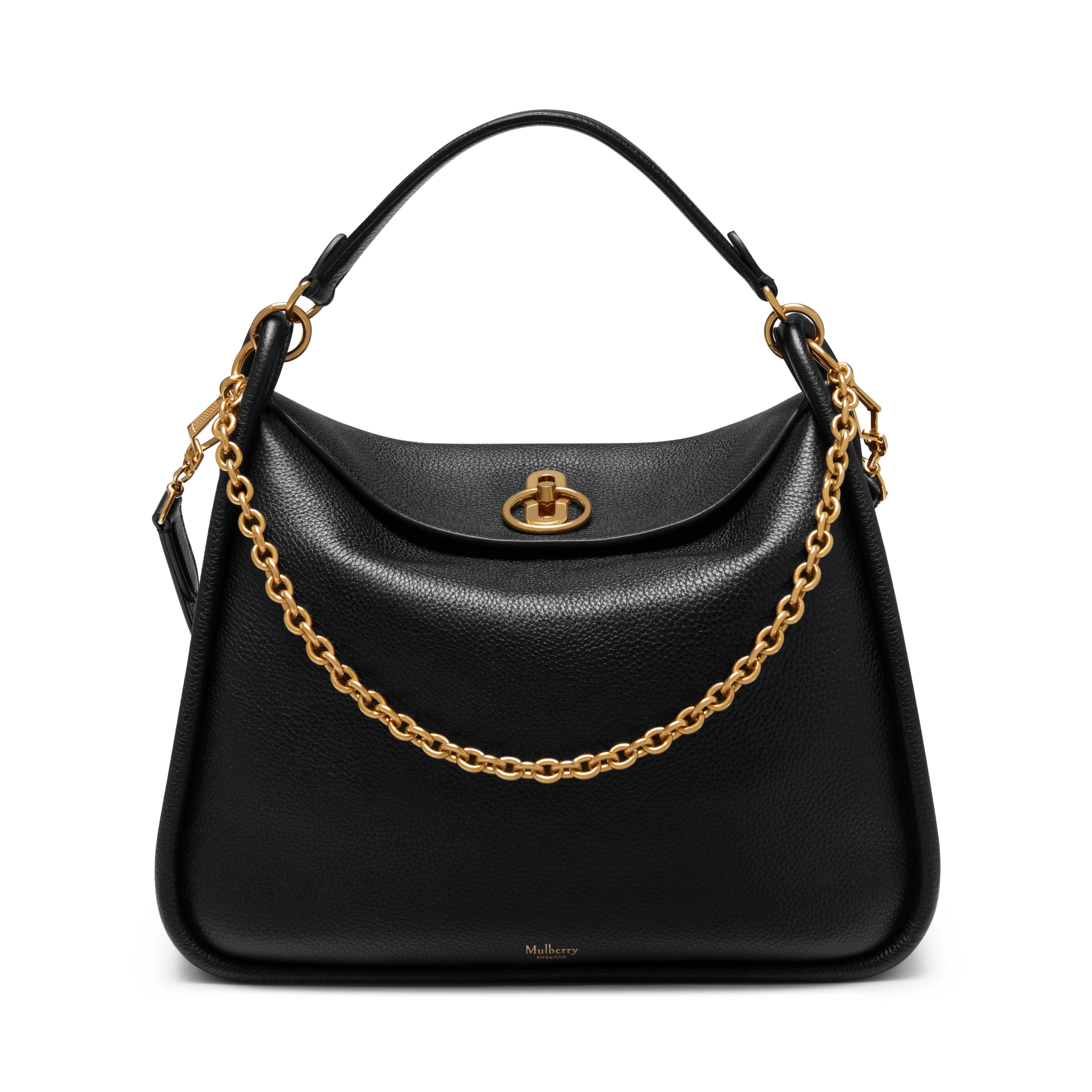 Mulberry Leighton In Black Small Classic Grain | Lyst