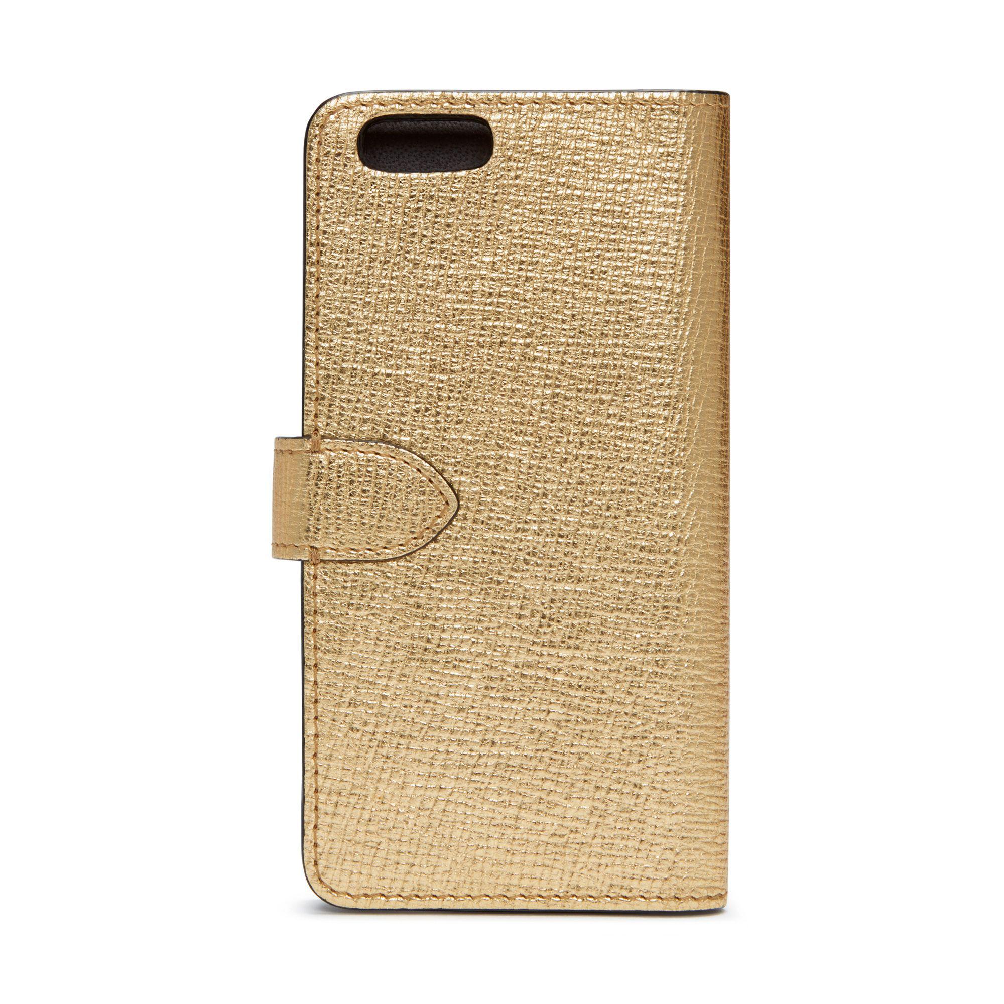Mulberry Leather Iphone Flip Case in Gold (Metallic) Lyst