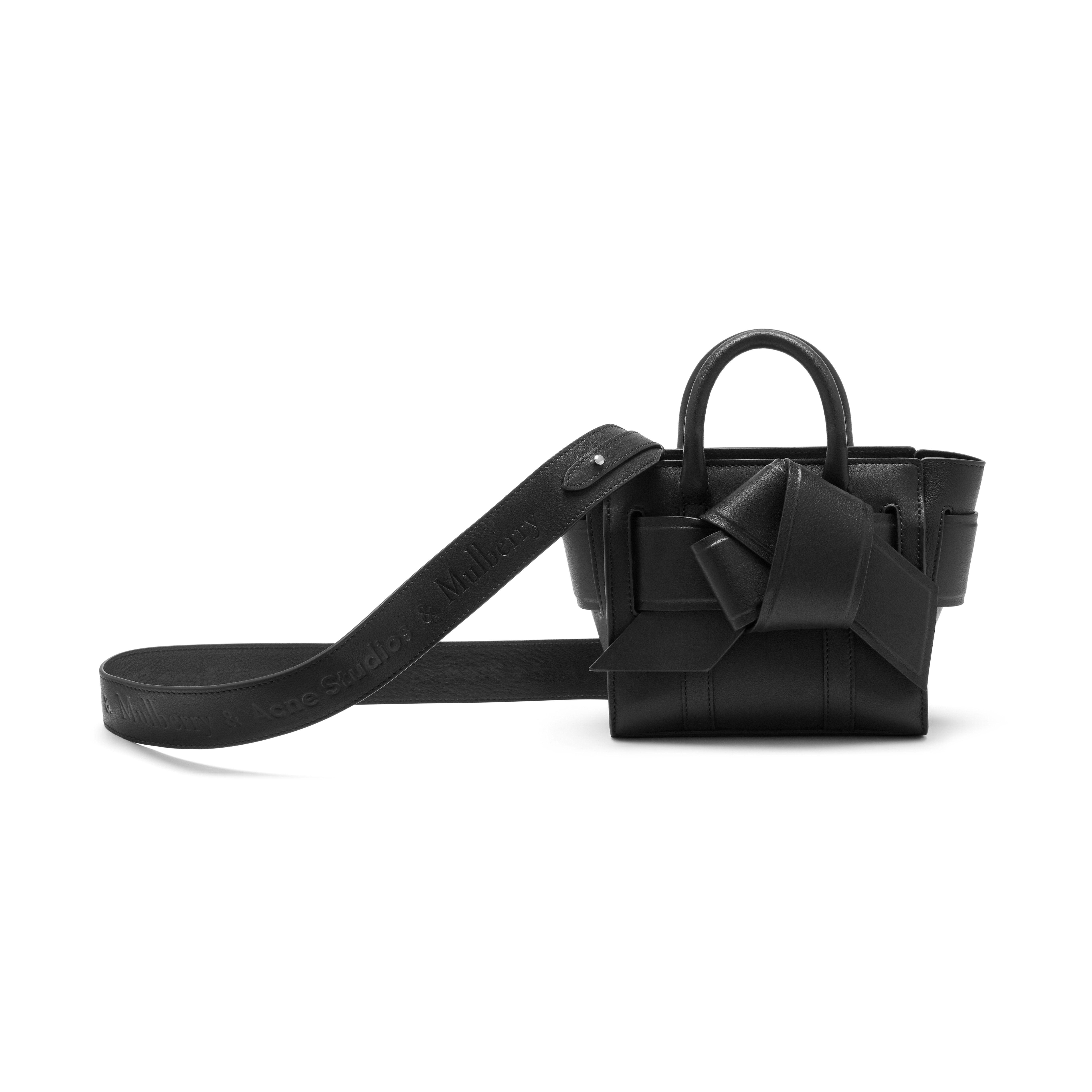 Mulberry And Acne Studios Micro Musubi Bayswater In Black Silky Calf | Lyst