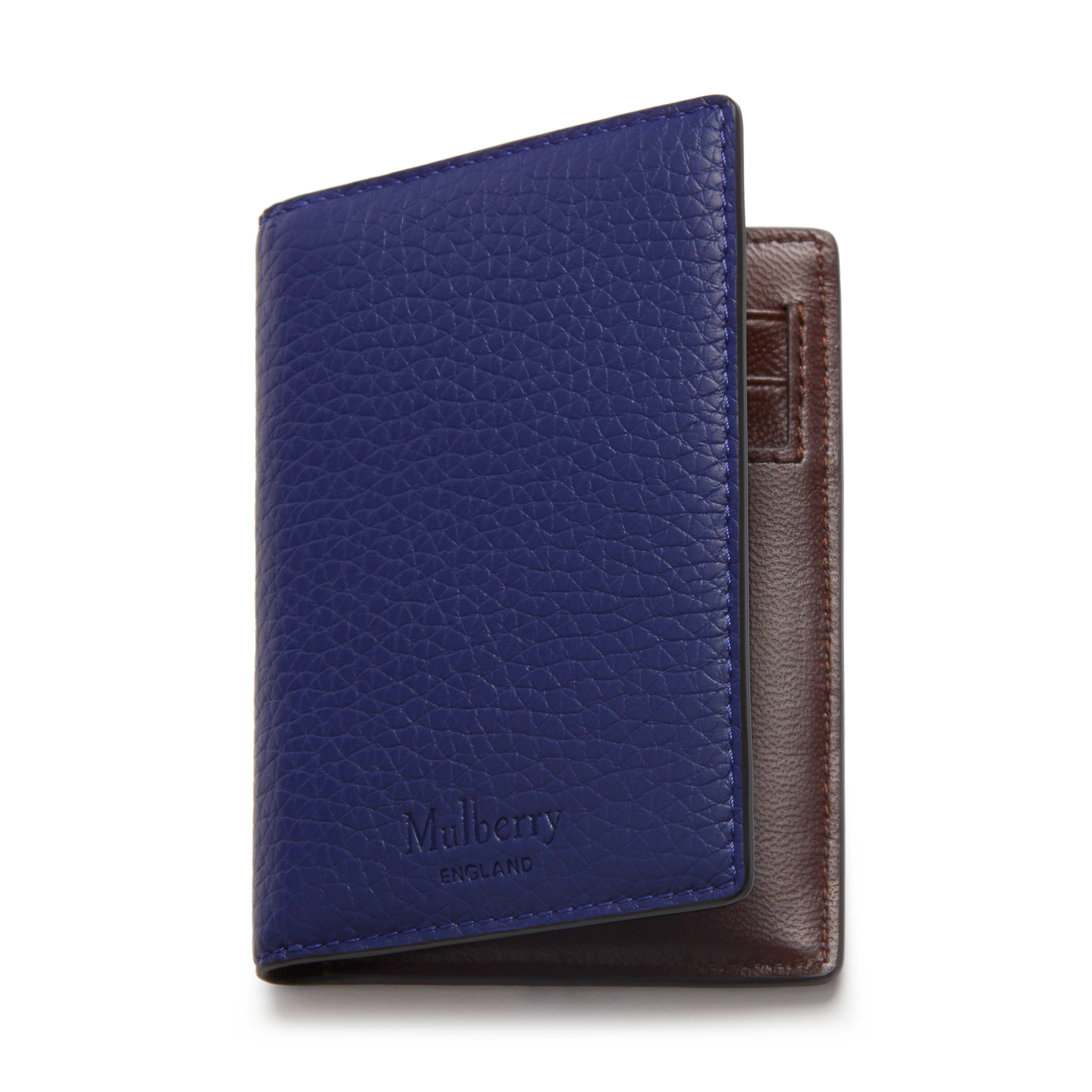 Mulberry Leather Card Wallet In Cobalt Blue Heavy Grain for Men - Lyst
