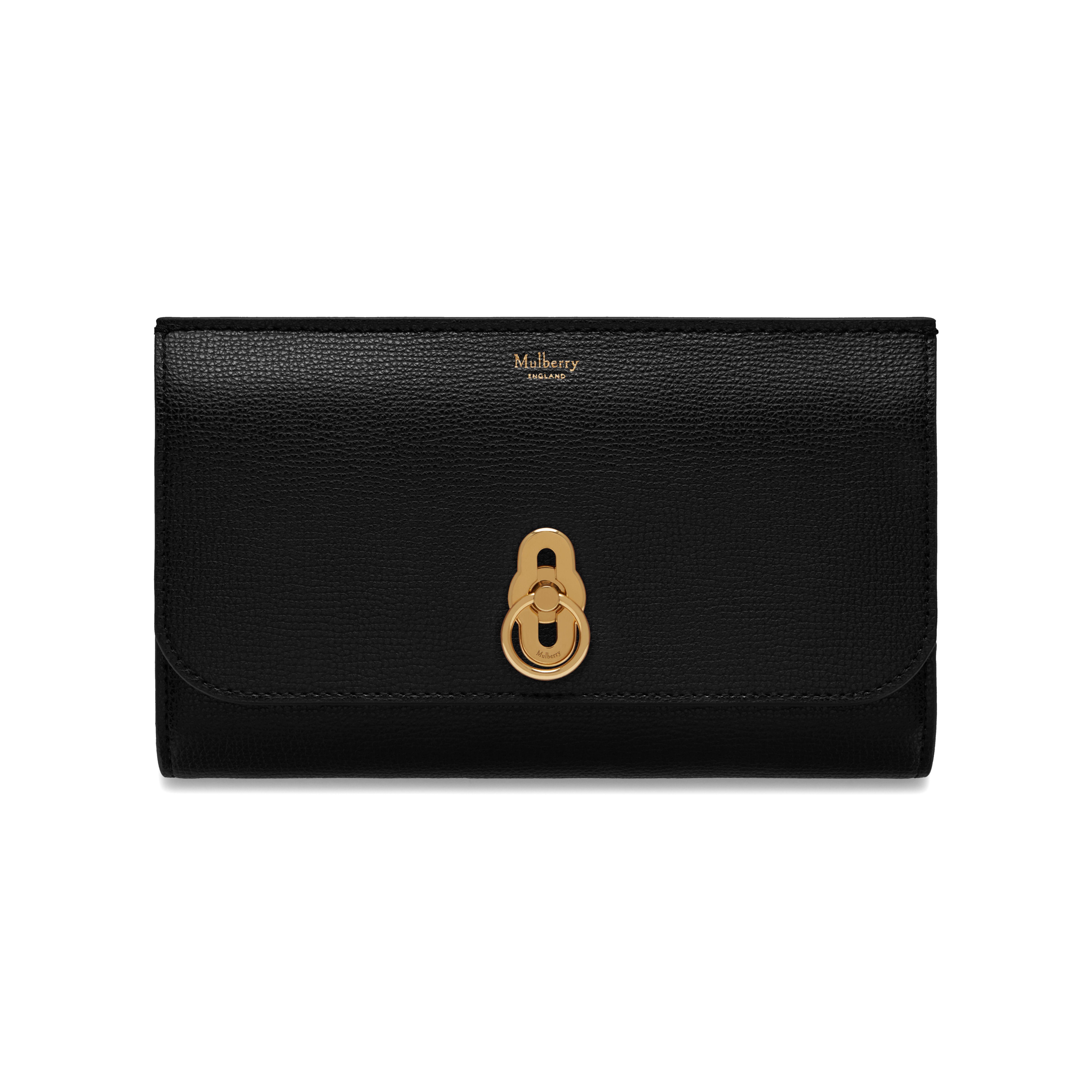 Mulberry Suede Amberley Long Wallet in Black Lyst UK