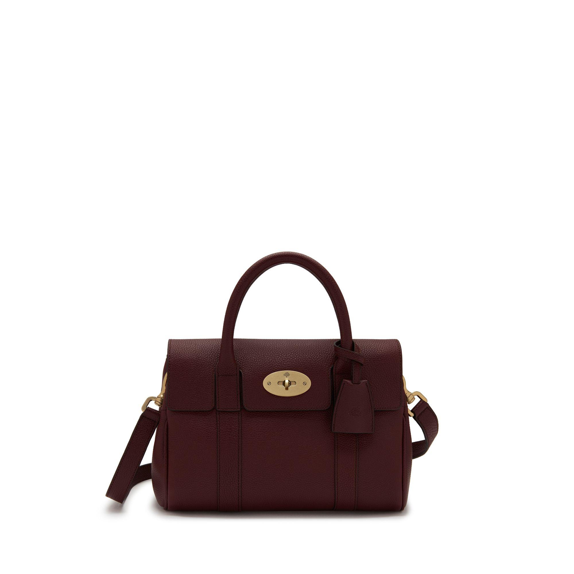Mulberry Leather Small Bayswater Satchel In Oxblood Classic Grain - Lyst