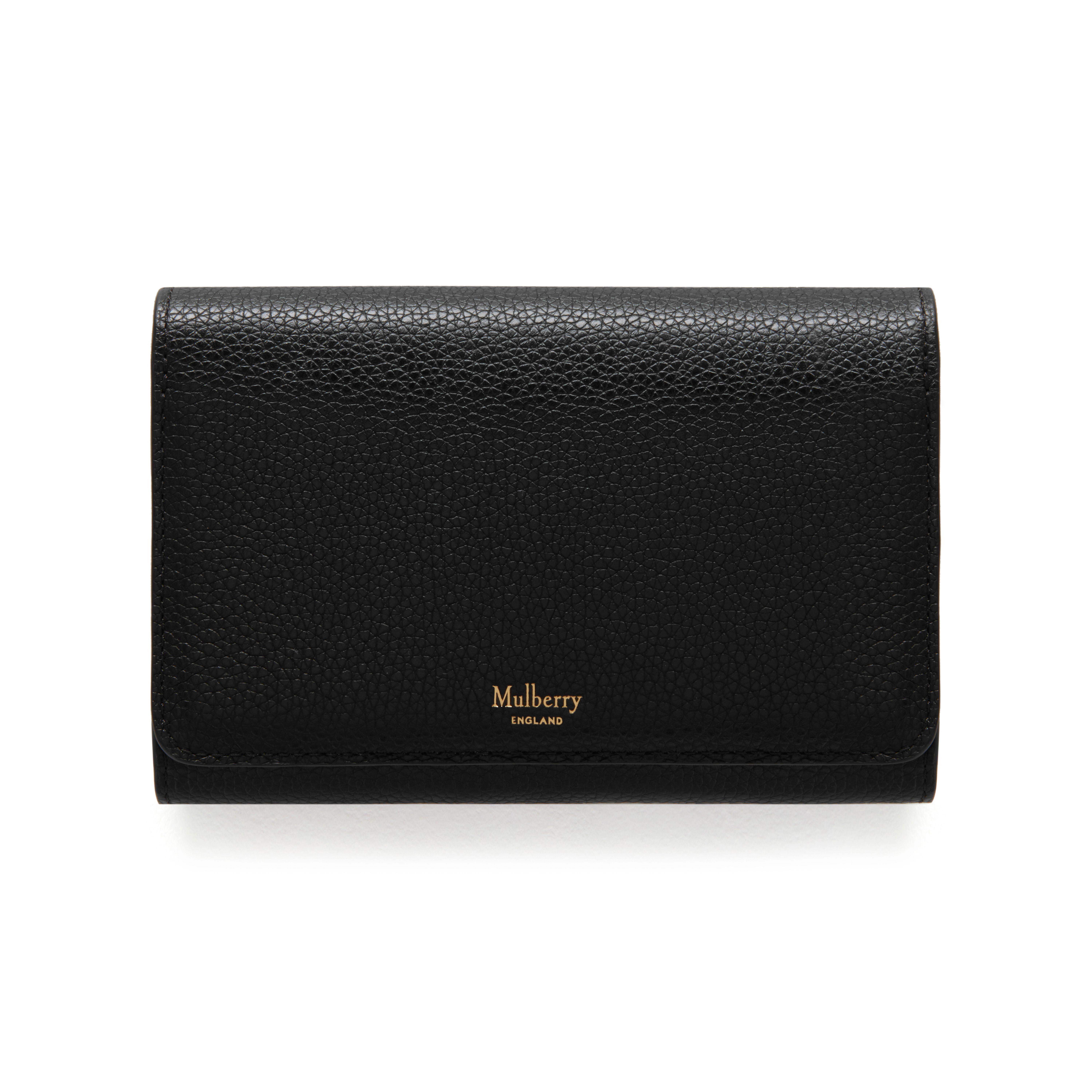 Mulberry Leather Medium Continental French Purse In Black Small Classic ...