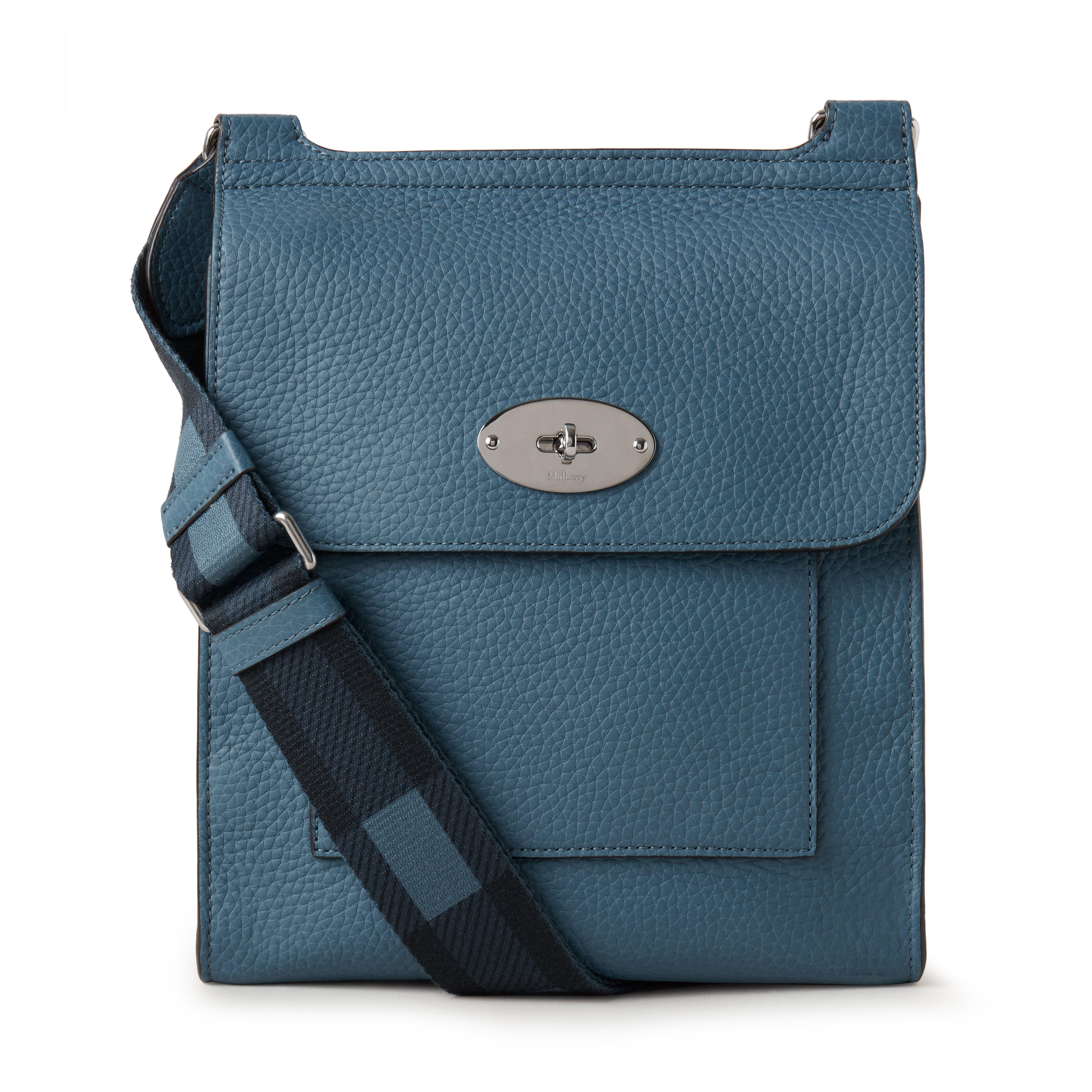 Mulberry Antony In Metal Blue Heavy Grain | Lyst