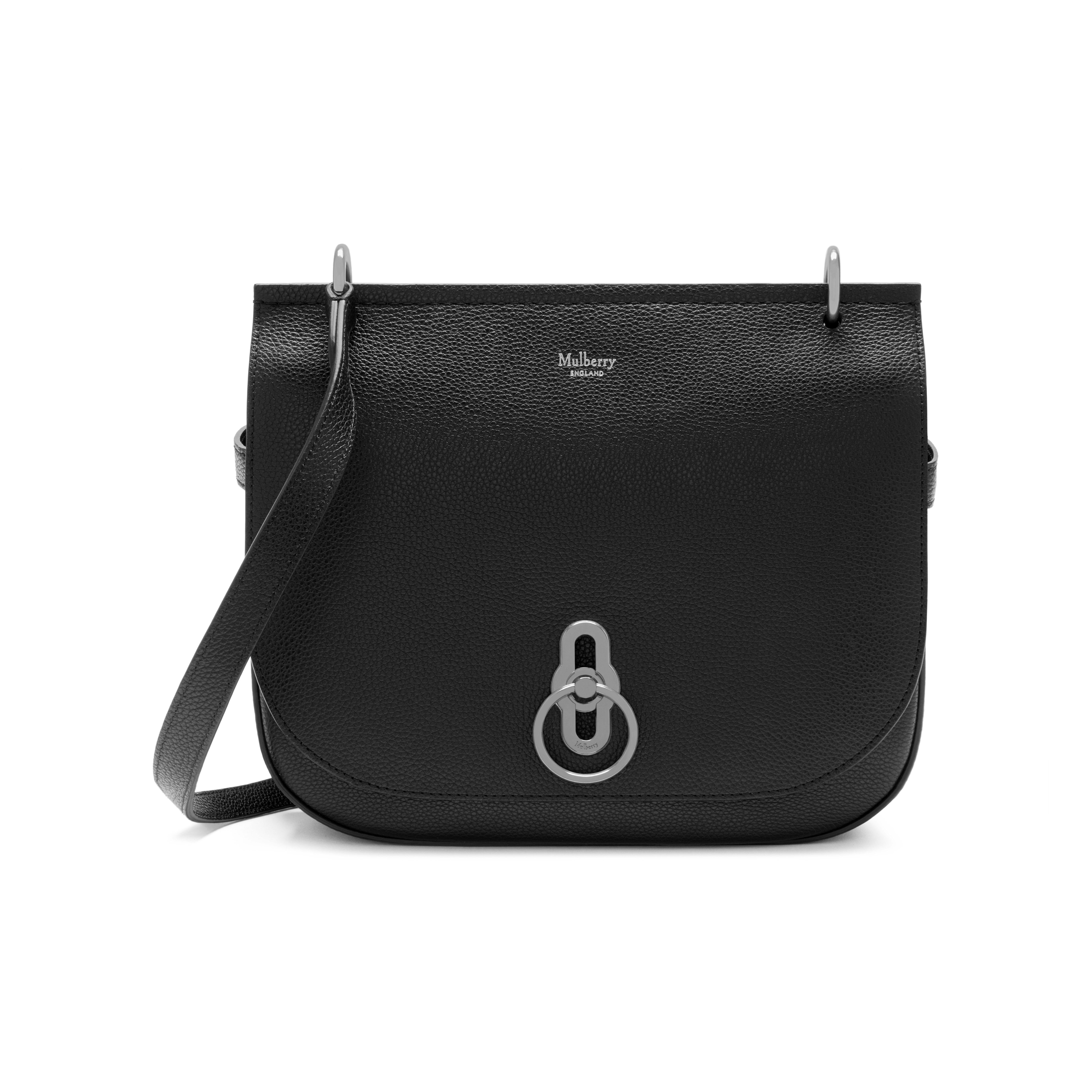 Mulberry Amberley Satchel In Black And Silver Toned Small Classic Grain in Metallic Lyst UK