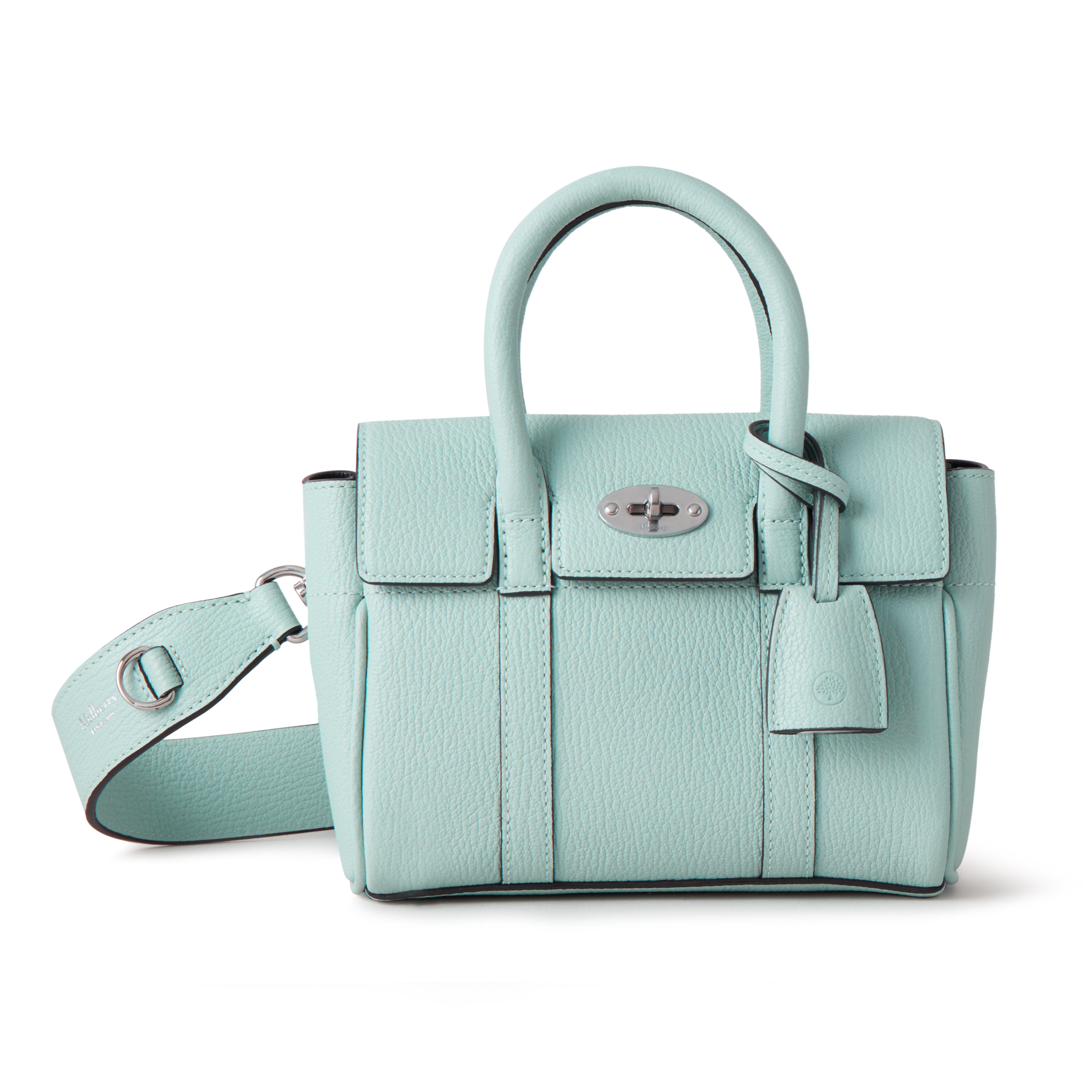 Mulberry Mini Bayswater In Acrylic Green High Shine Goat Print Leather ...