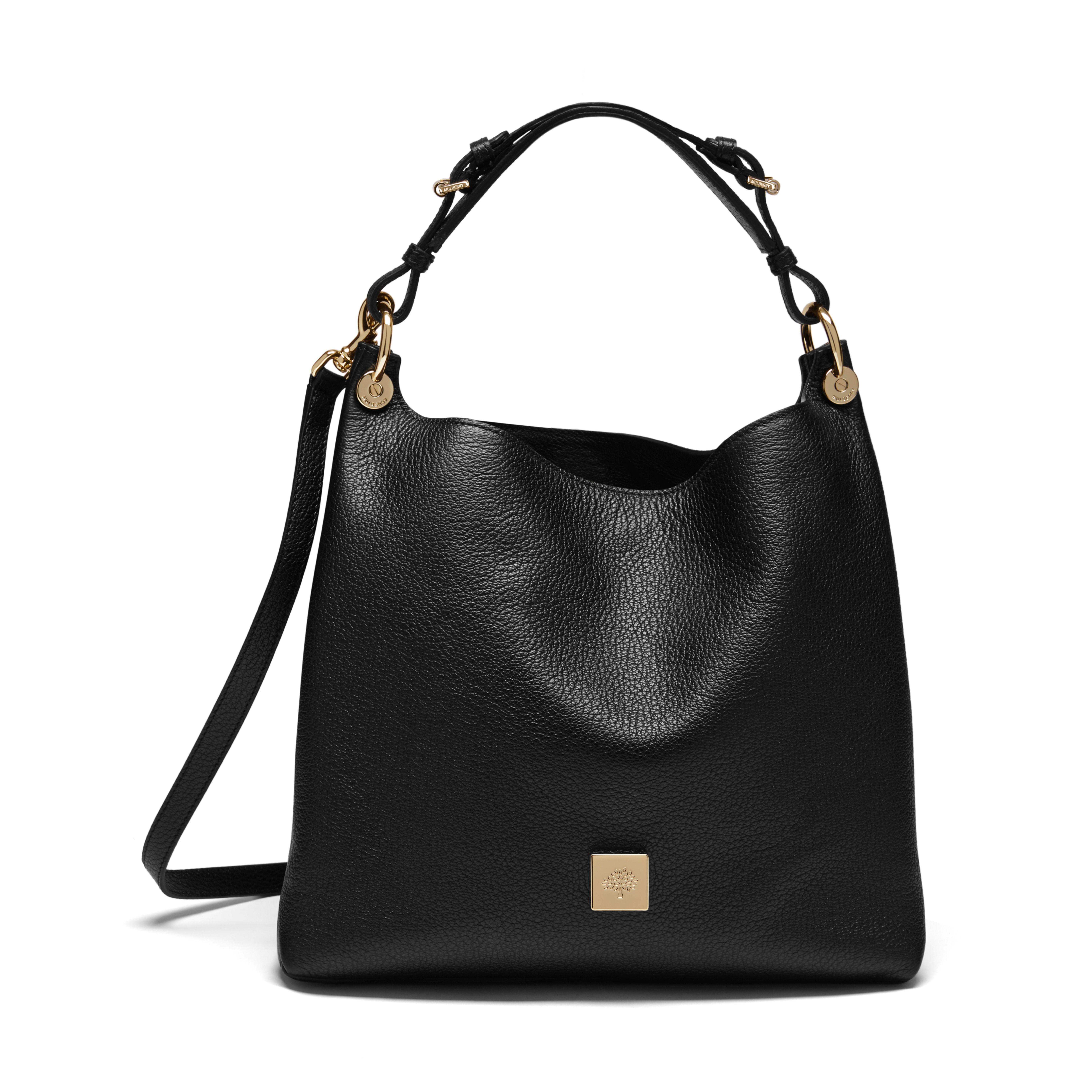 Mulberry Freya Small Leather Hobo Bag in Black | Lyst