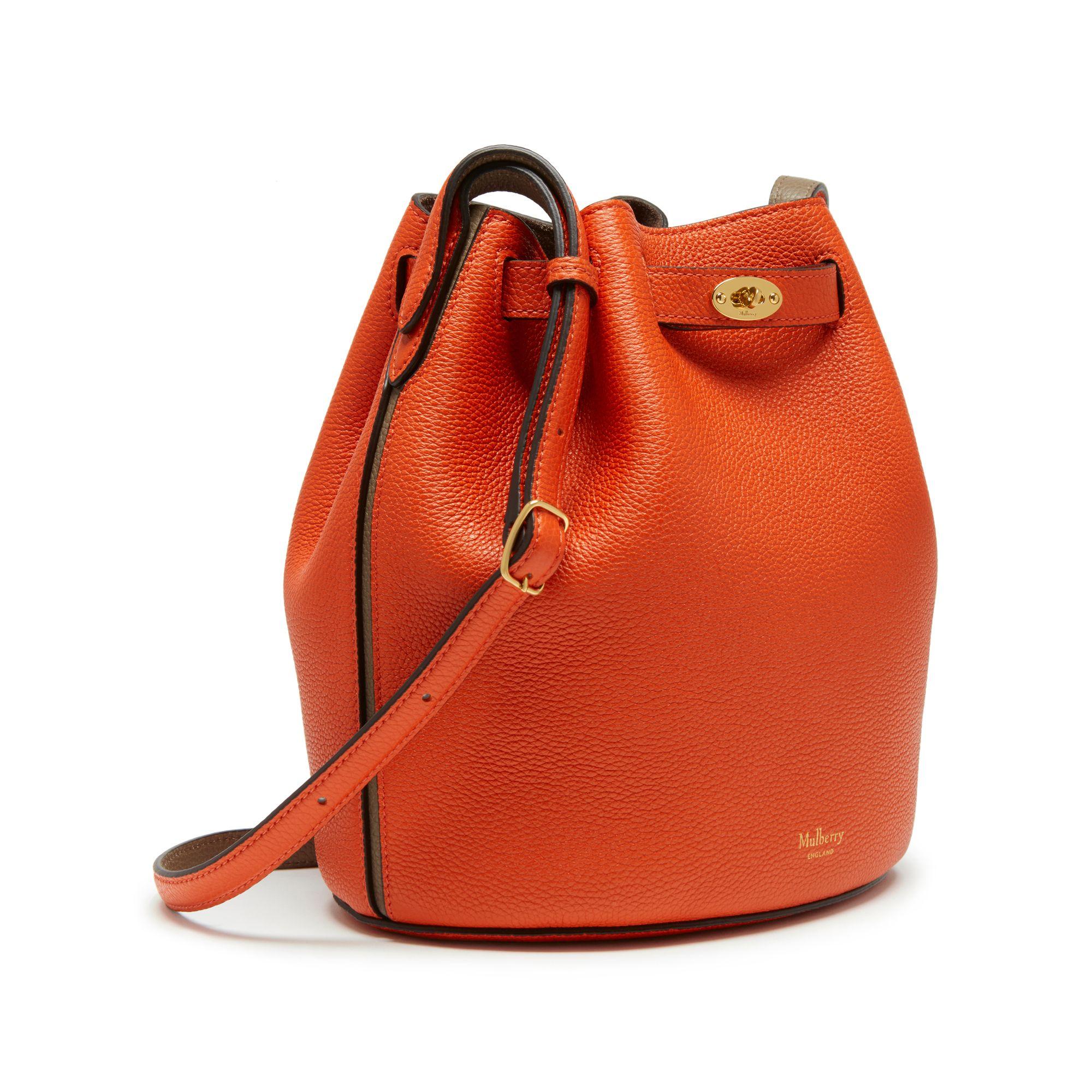 orange bucket bag