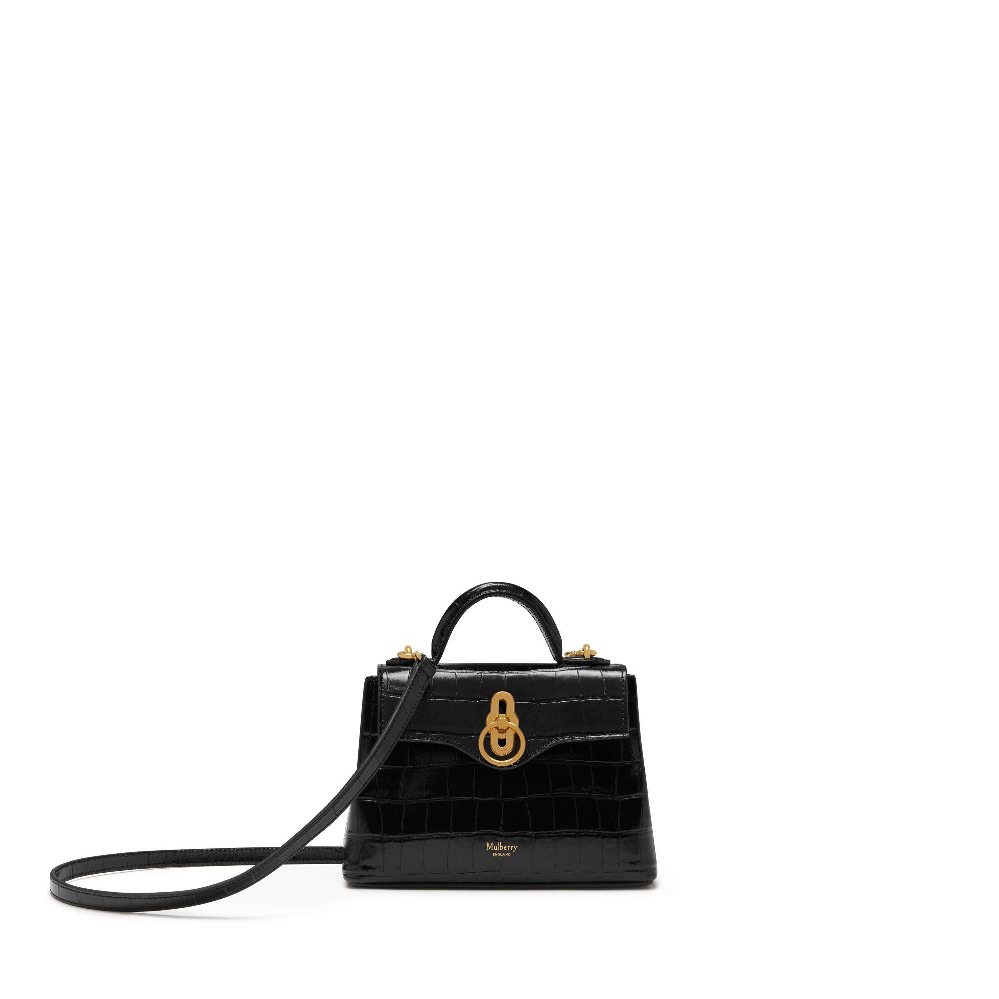 Mulberry Suede Micro Seaton In Black Croc Print - Lyst