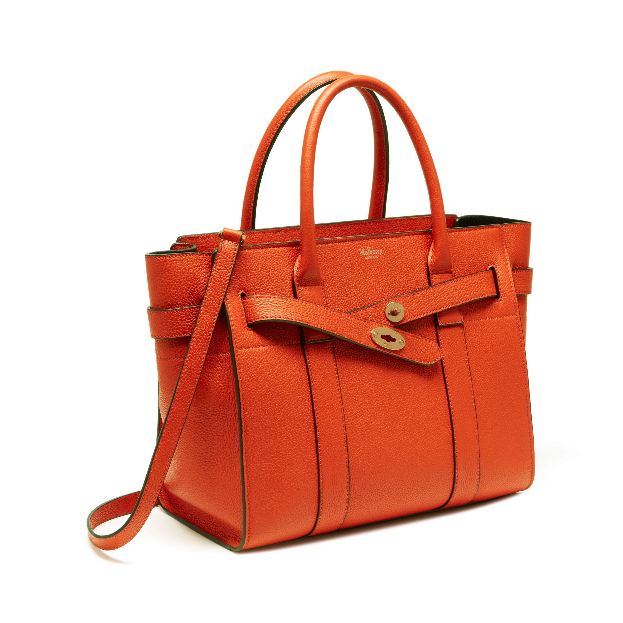 Mulberry Small Zipped Bayswater in Orange - Lyst
