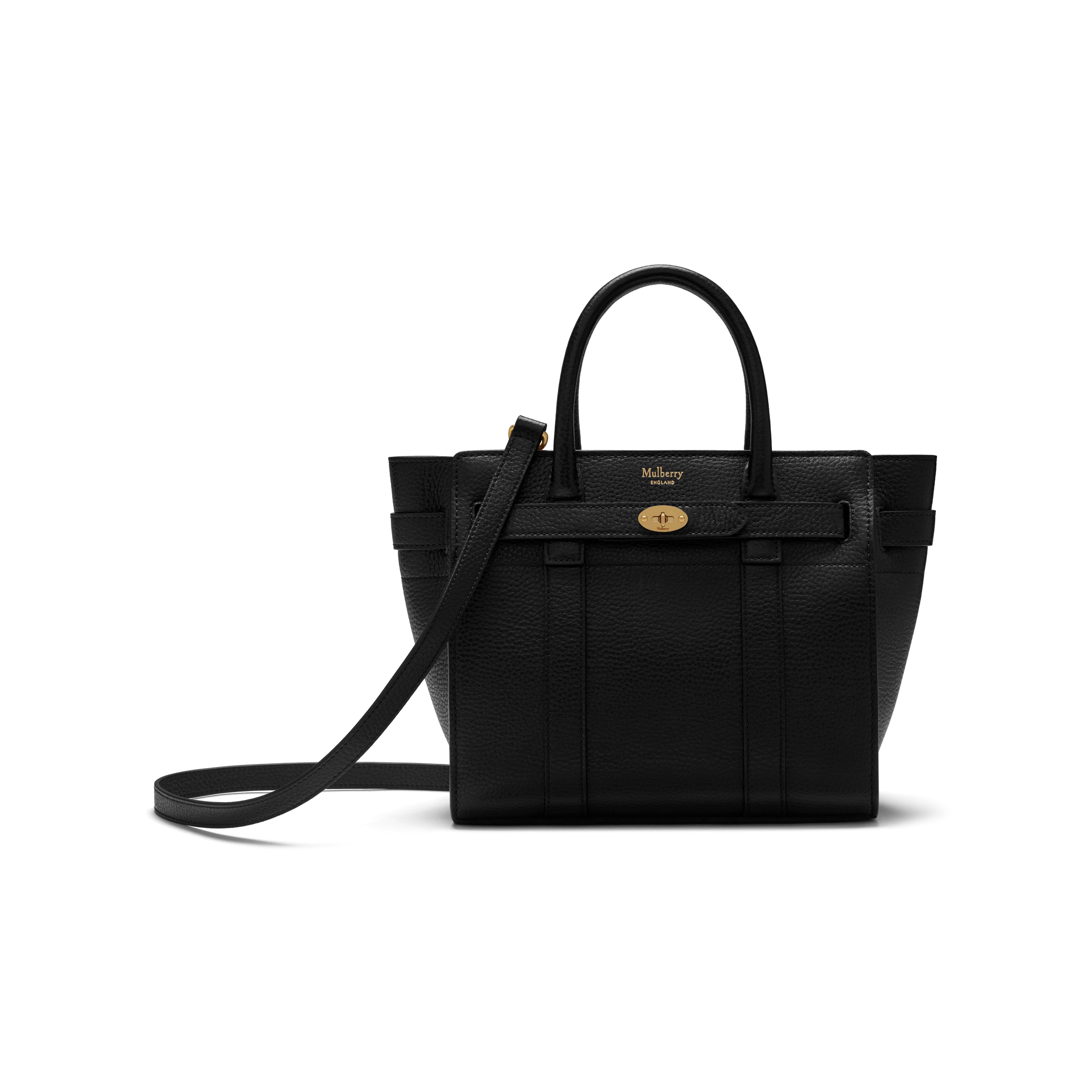 Mulberry Leather Mini Zipped Bayswater In Black Small Classic Grain - Lyst