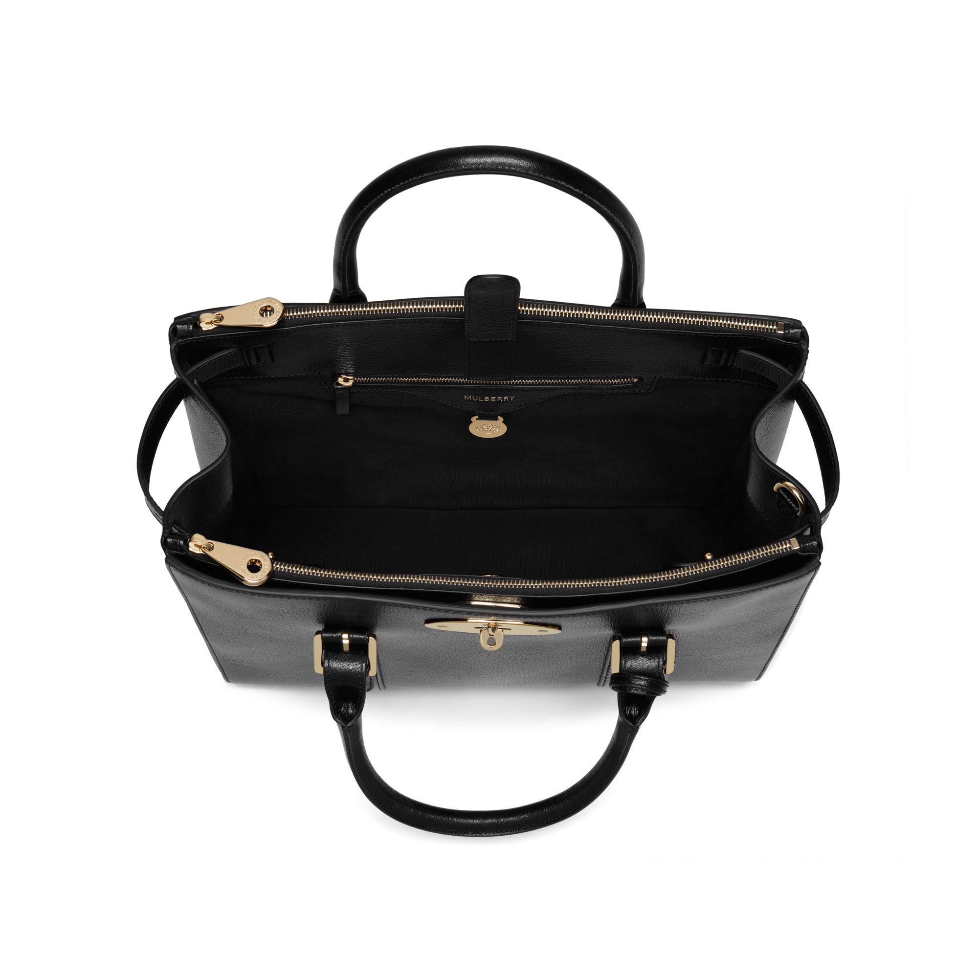 Mulberry Leather Bayswater Double Zip Tote Bag in Black a (Black) Lyst