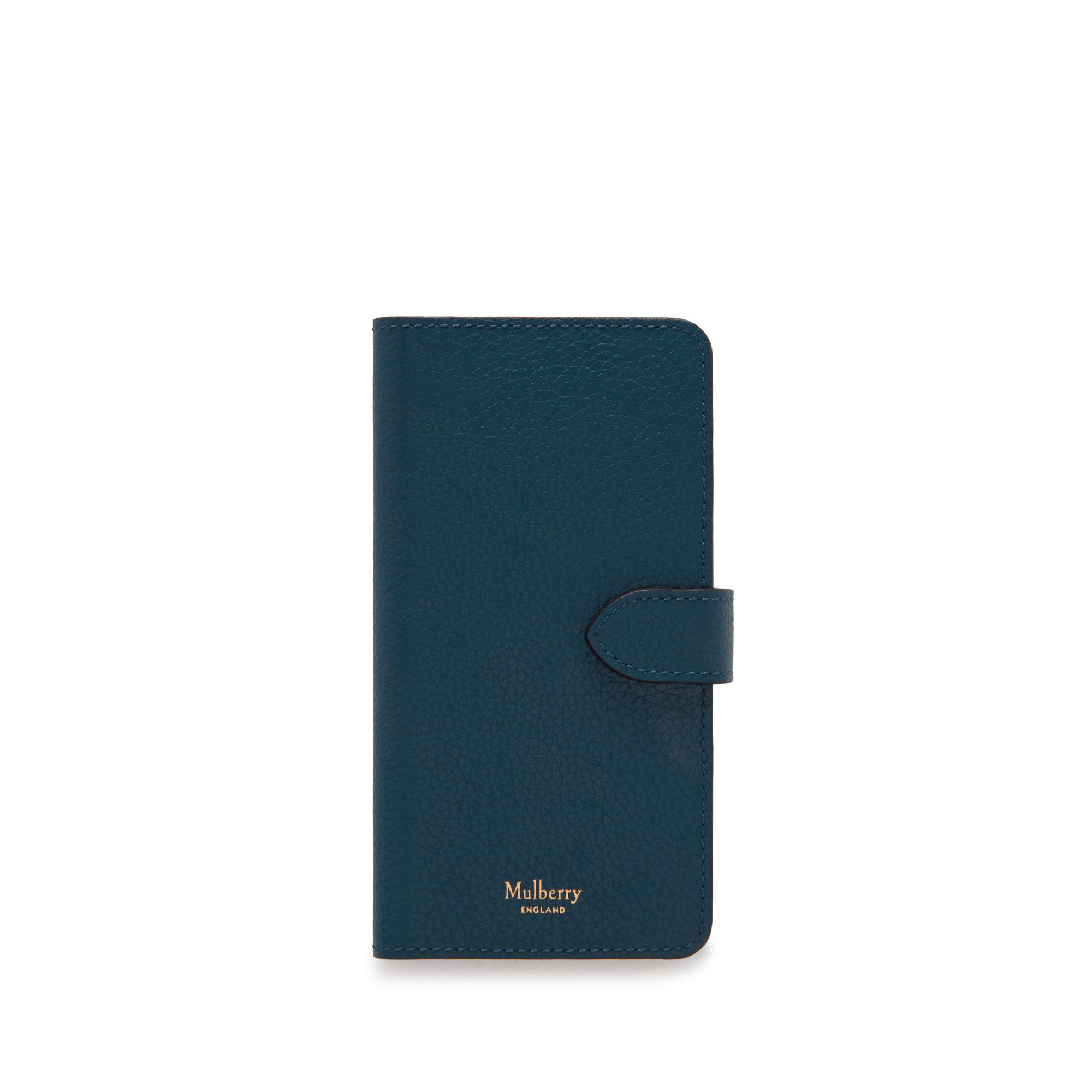 Mulberry Iphone Flip Case In Deep Sea Small Classic Grain in Blue - Lyst