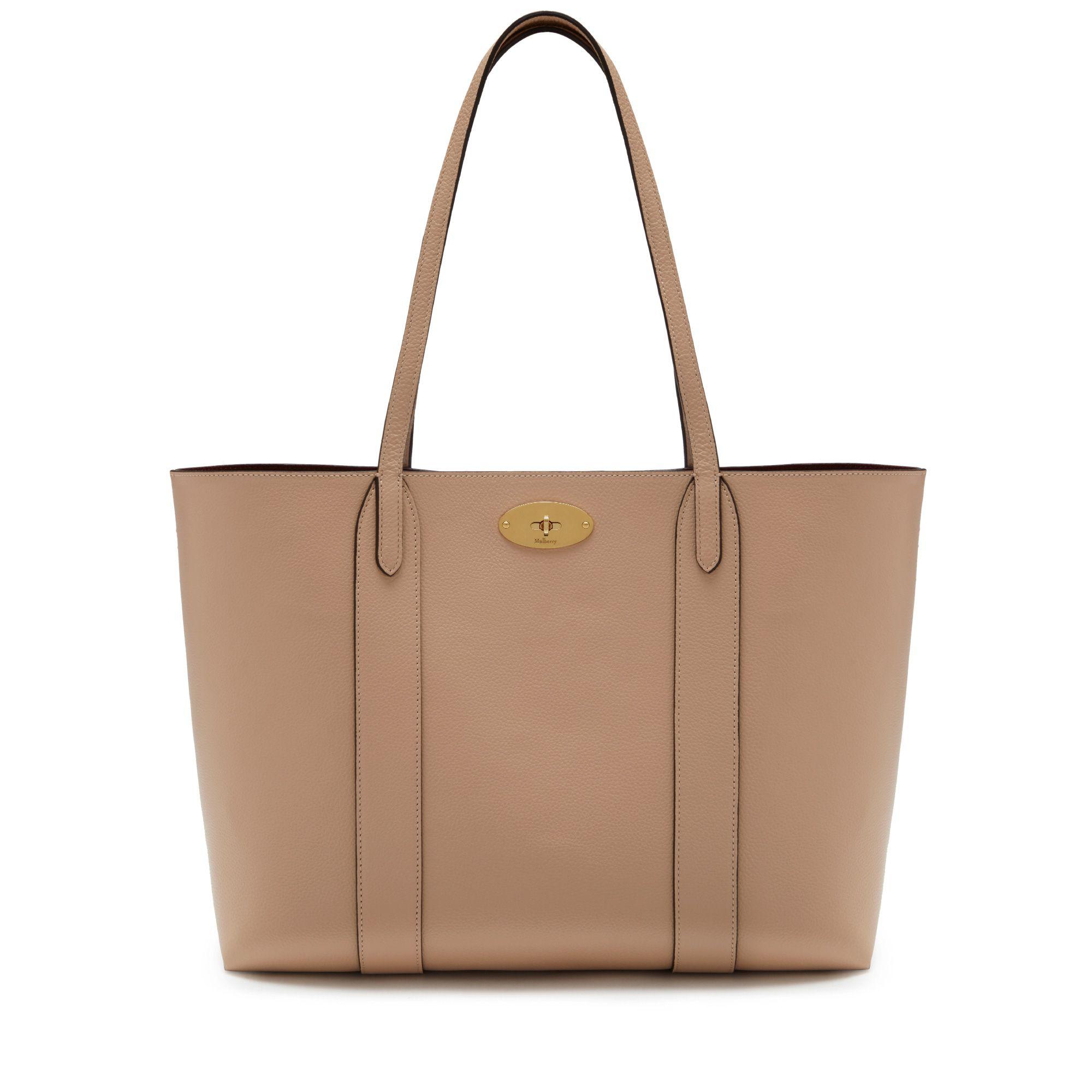 Mulberry Bayswater Tote In Rosewater Small Classic Grain in Brown | Lyst