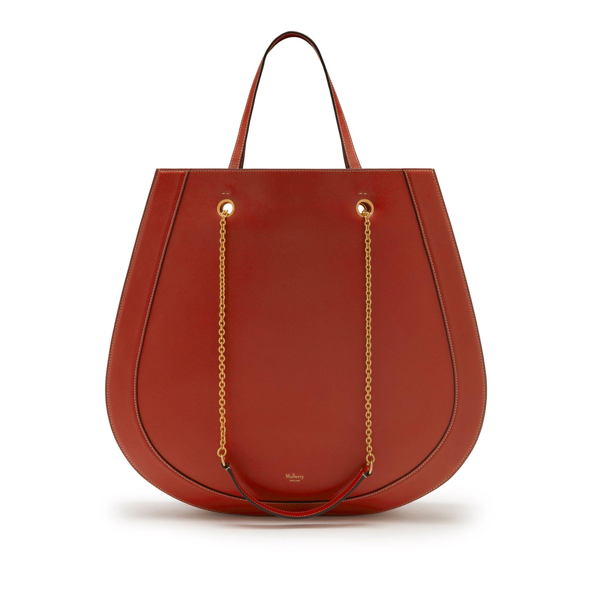 mulberry red tote bag