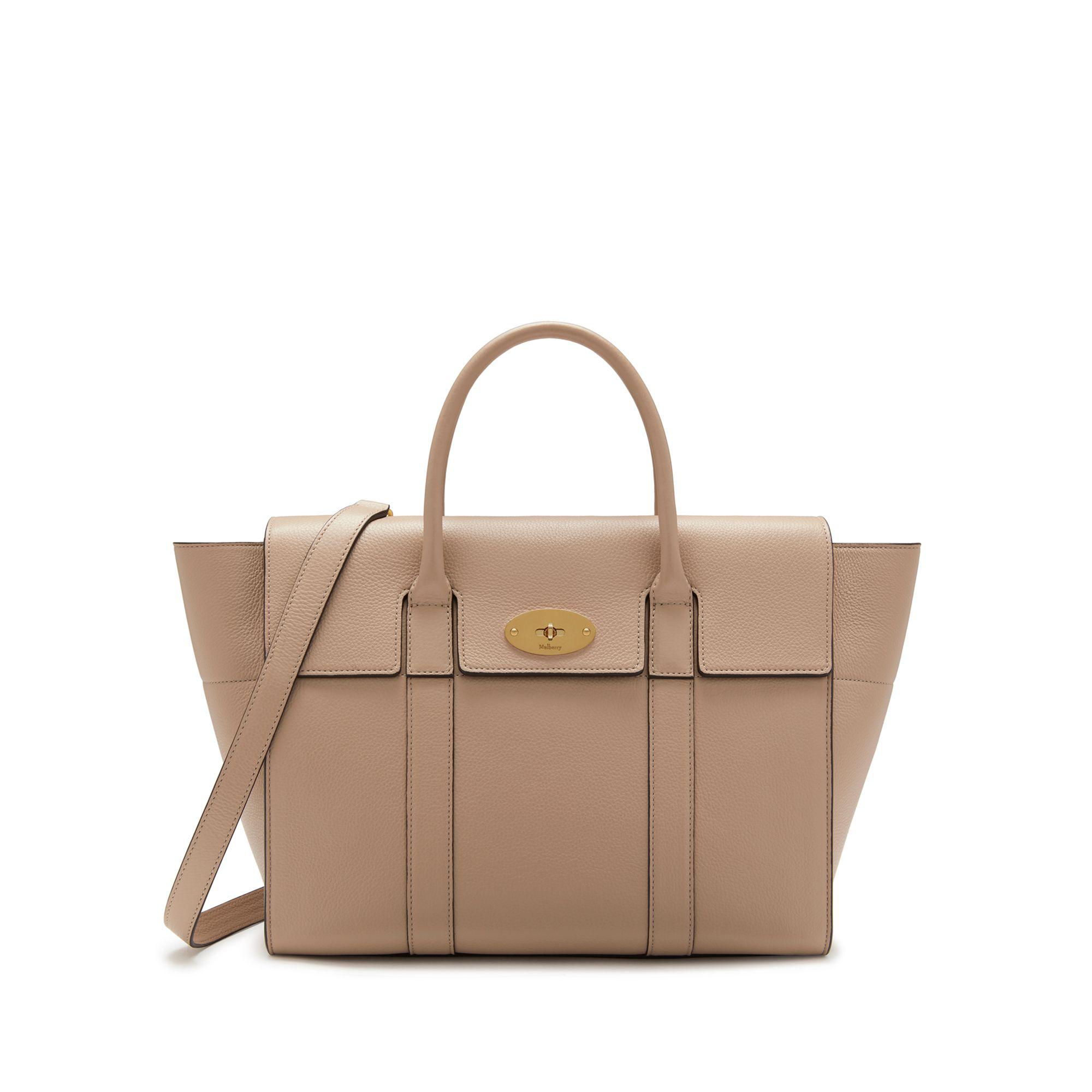 Mulberry Bayswater With Strap In Rosewater Small Classic Grain | Lyst