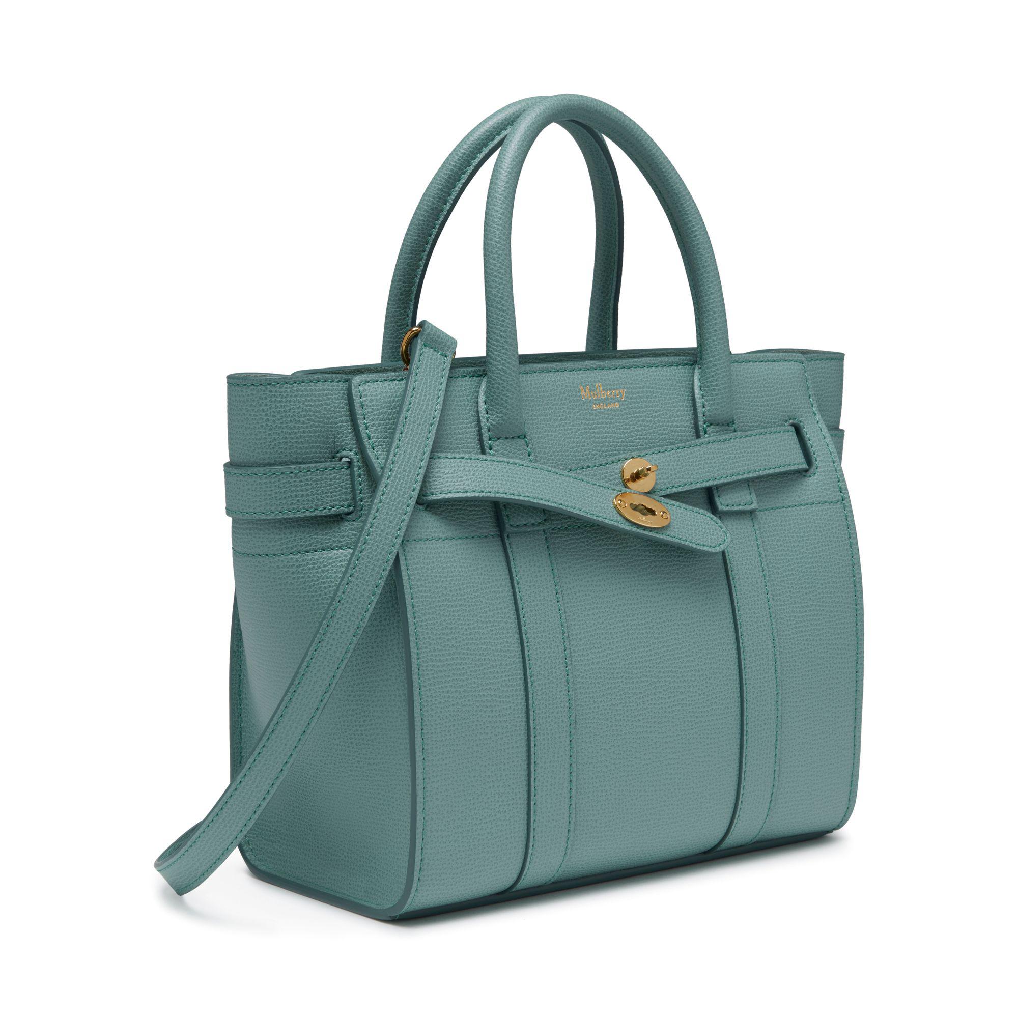 Mulberry Leather Mini Zipped Bayswater in Blue - Lyst