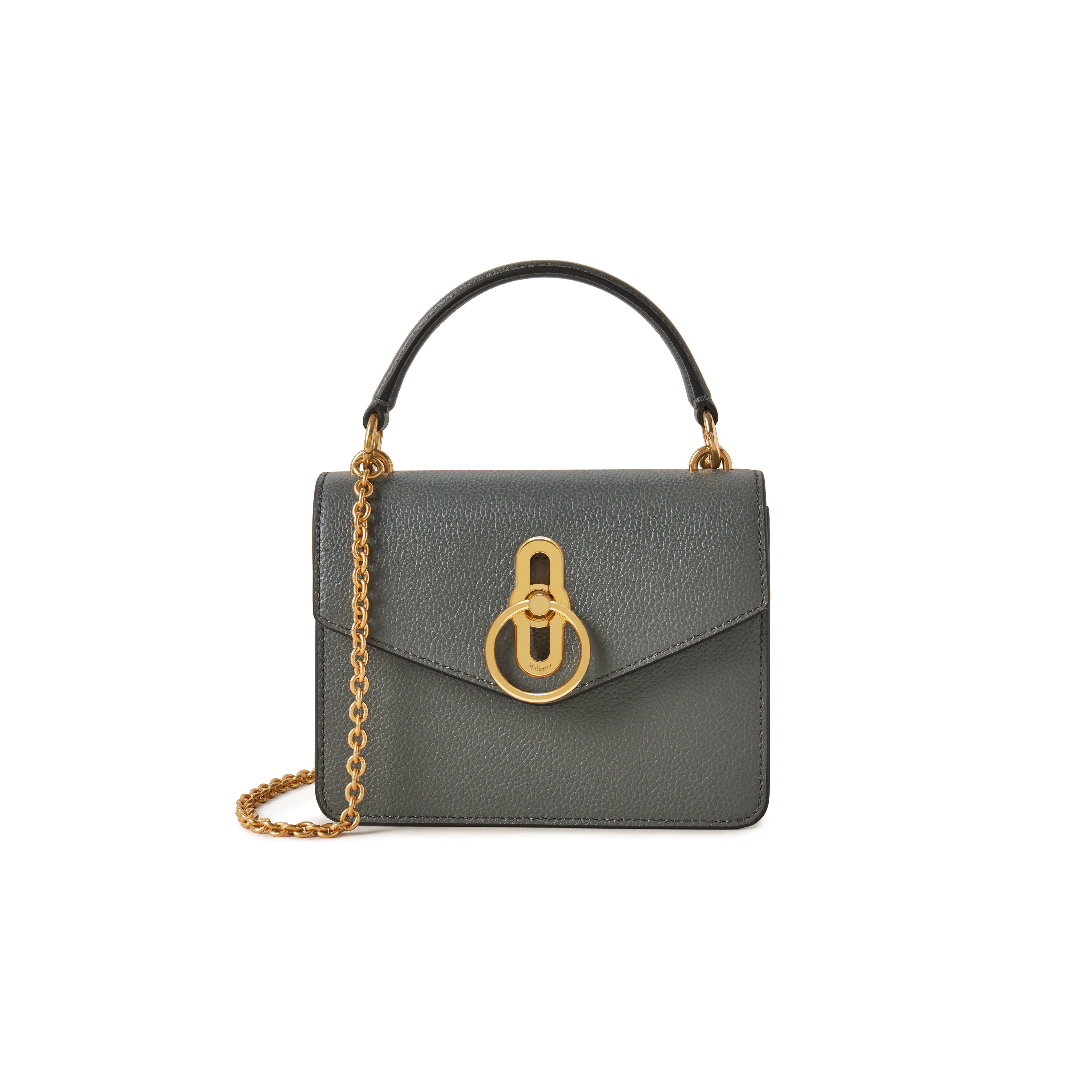 Mulberry Small Amberley Crossbody In Charcoal Small Classic Grain in Grey |  Lyst Canada