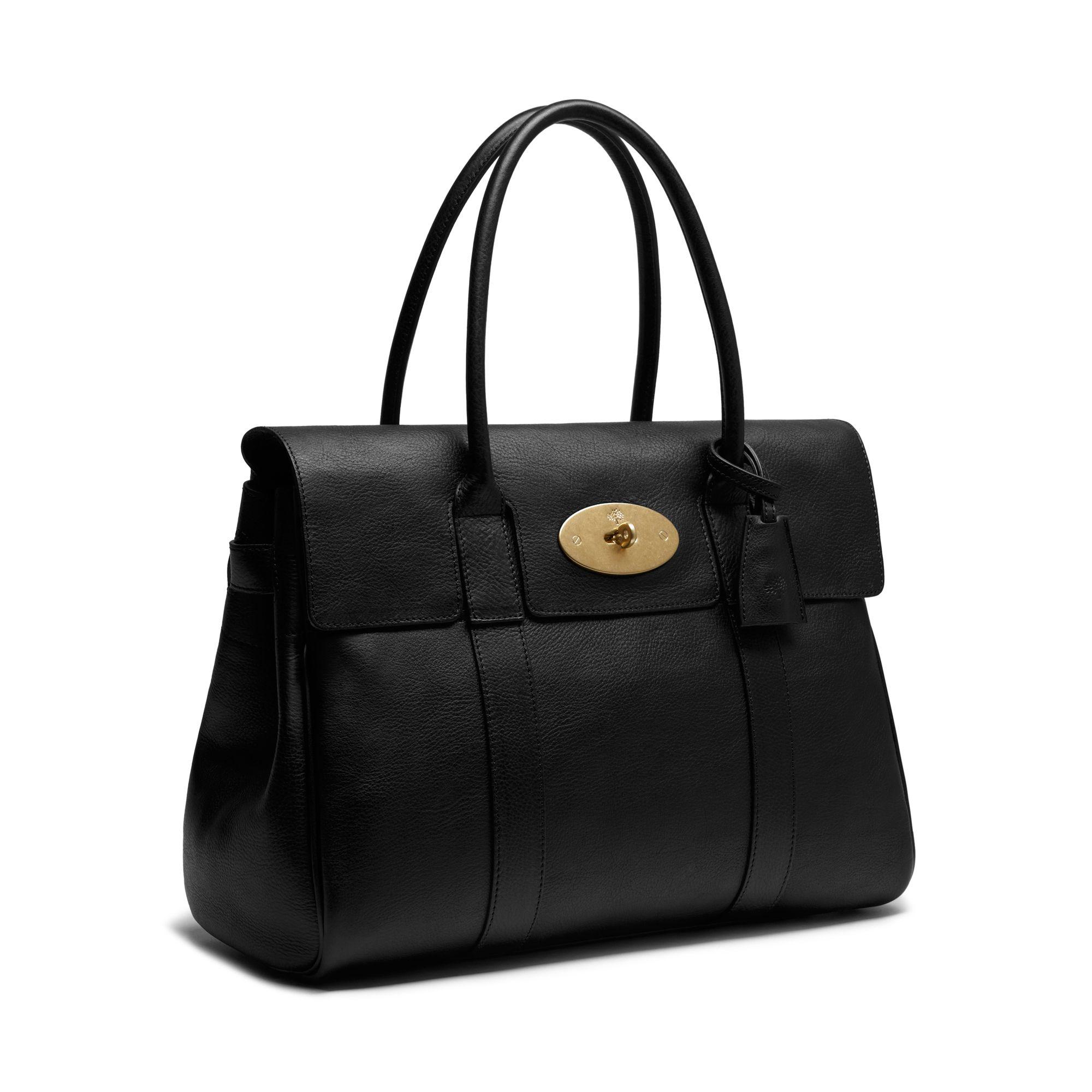 Lyst - Mulberry Bayswater Leather Bag in Black