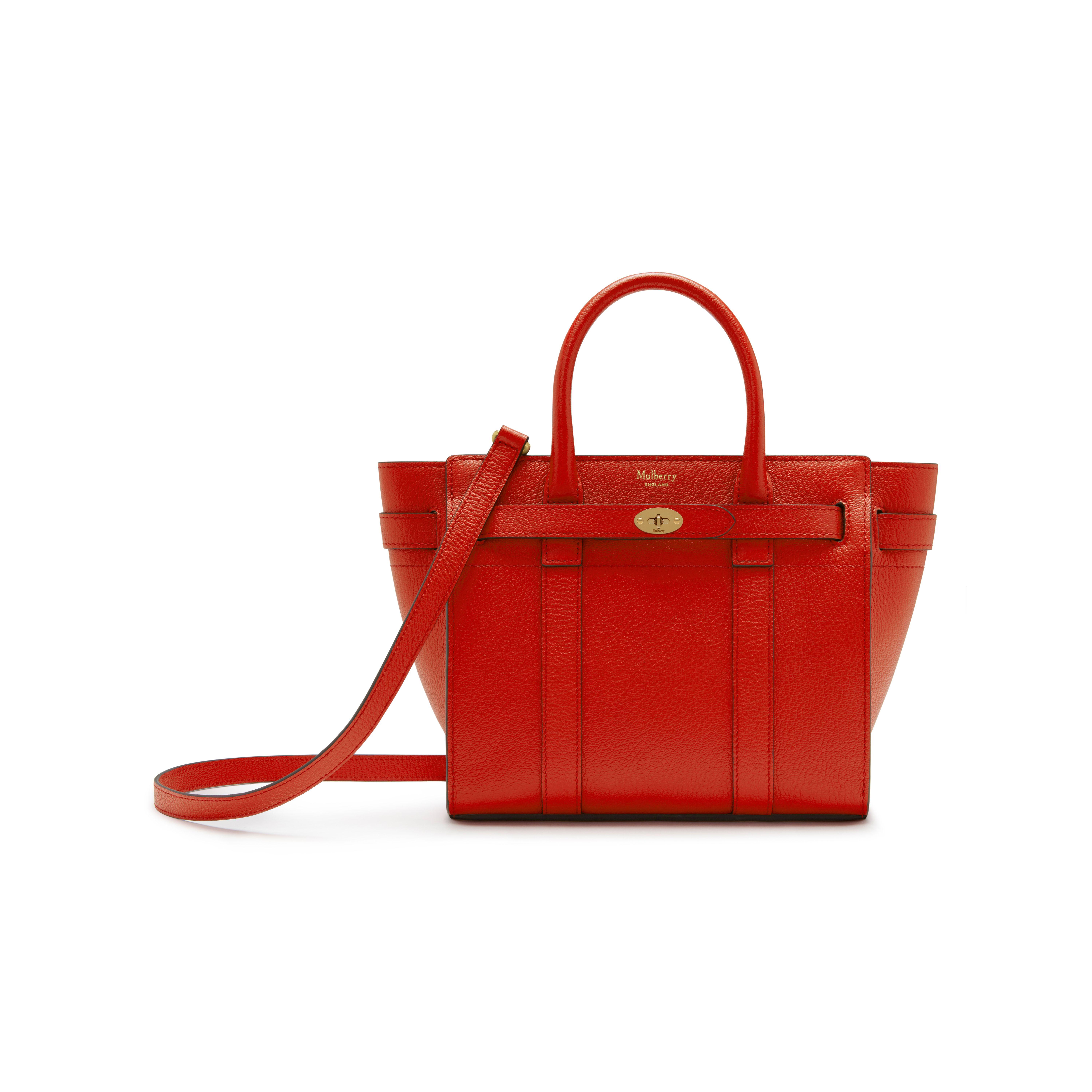 mulberry Bayswater backpack scarlet red leather small classic grain bag