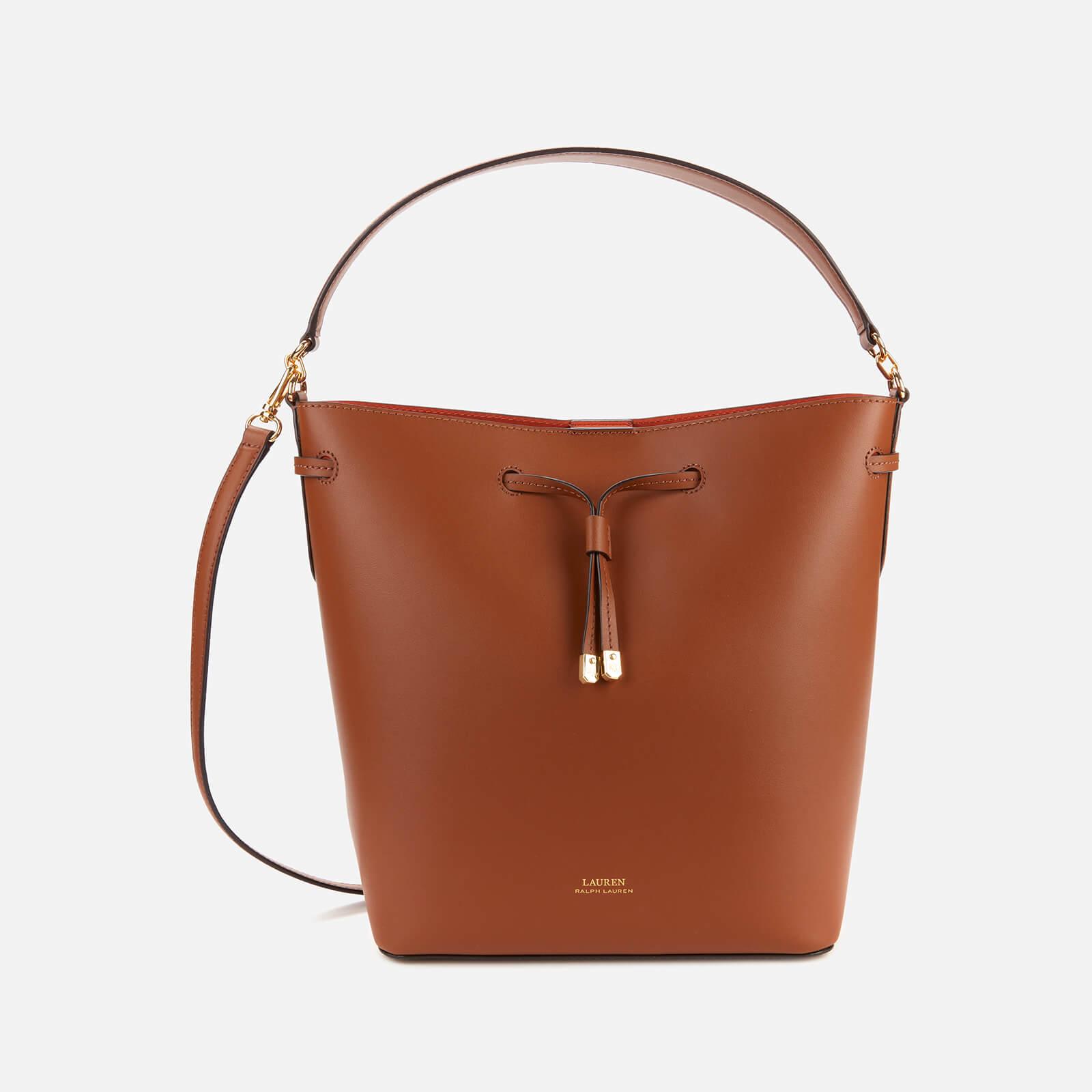 Lauren by Ralph Lauren Leather Debby Medium Drawstring Bag in Tan