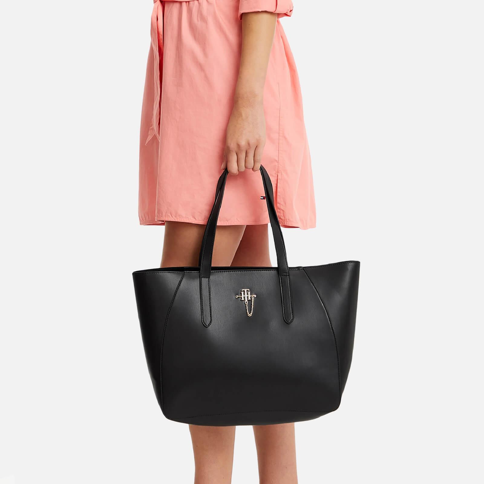 Tommy Hilfiger Chain Faux Leather Tote Bag in Black | Lyst UK