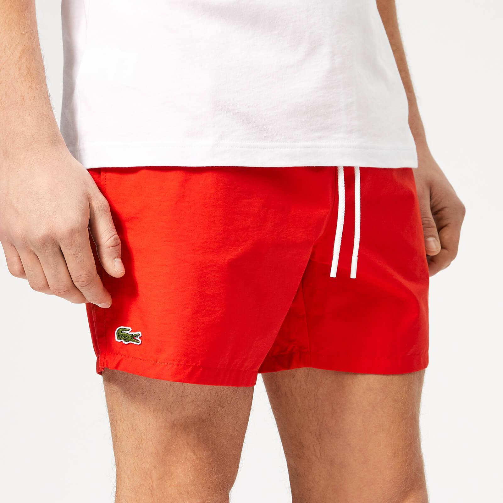 lacoste red swim shorts